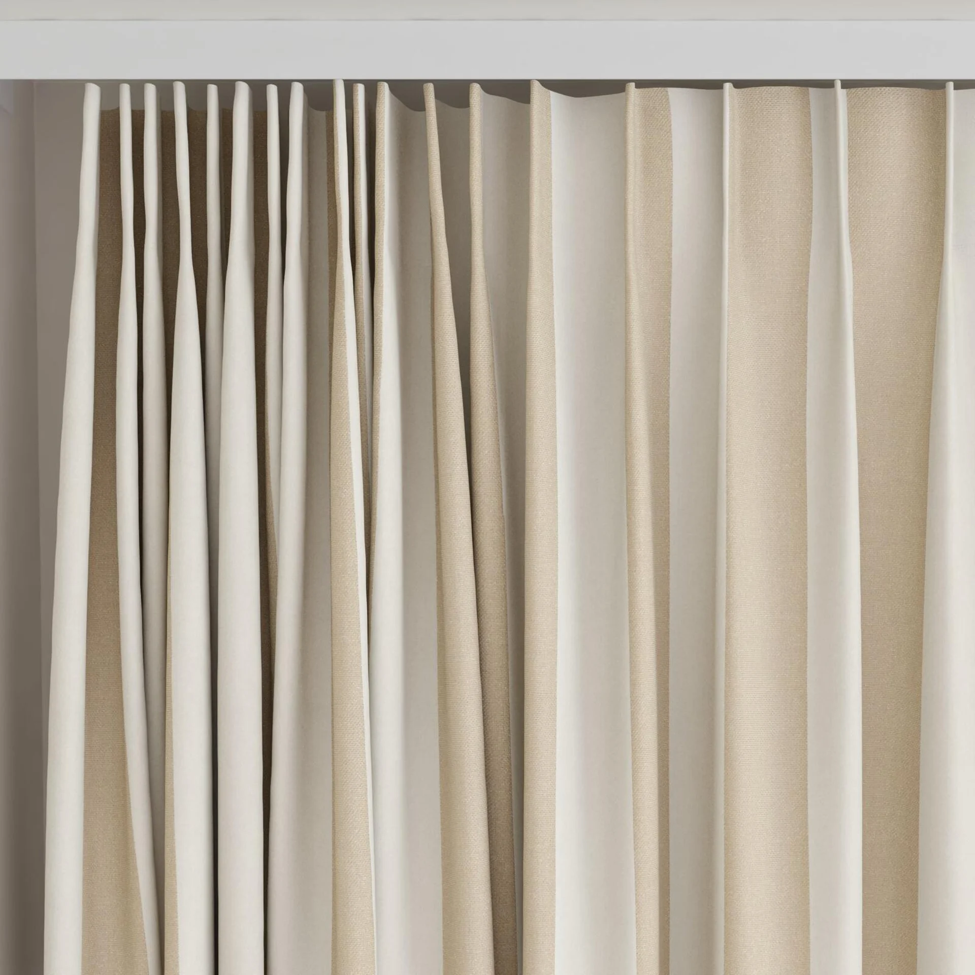 Top view of Nexus Dune, on curtain rail