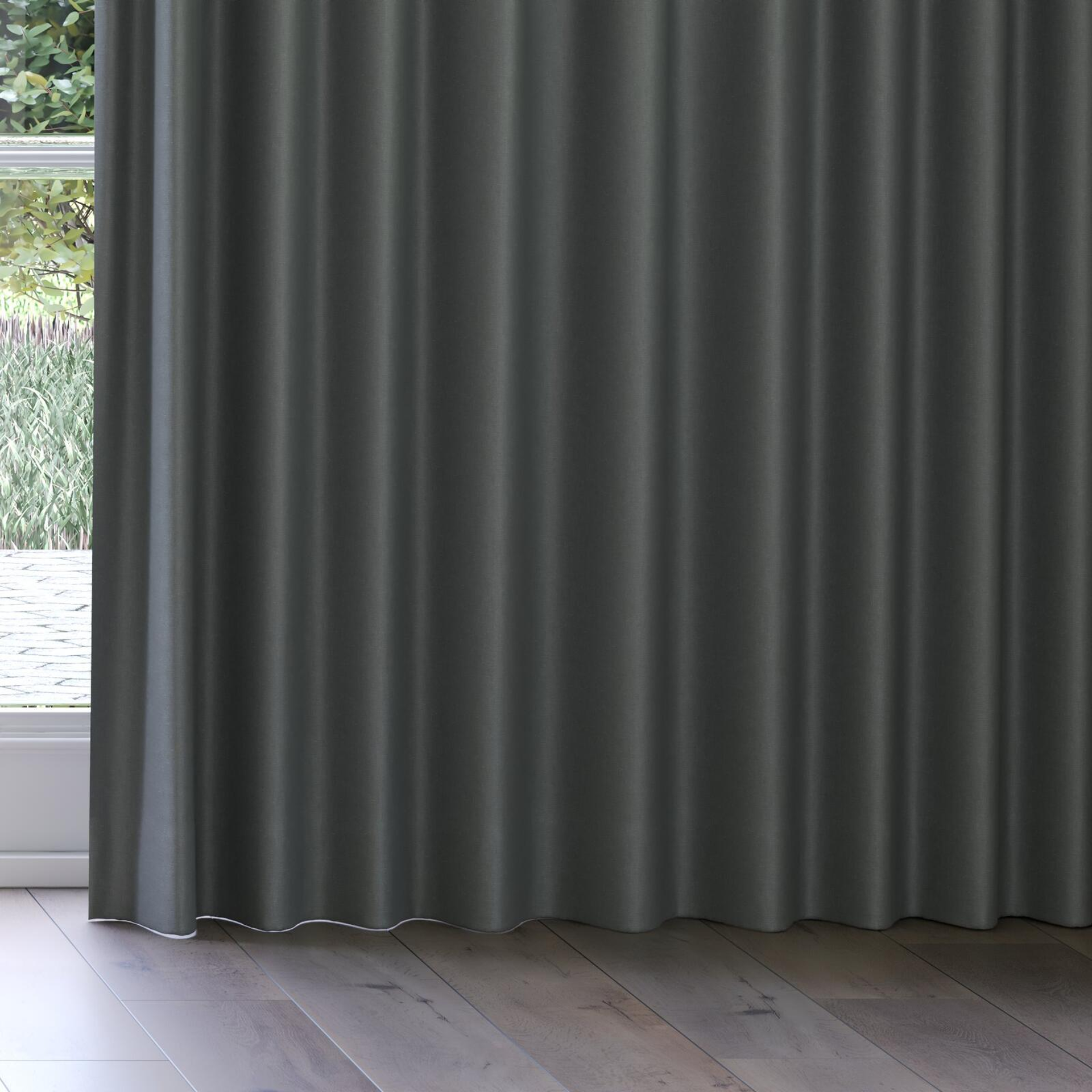 Bottom view of Infinite Flint, on curtain rail