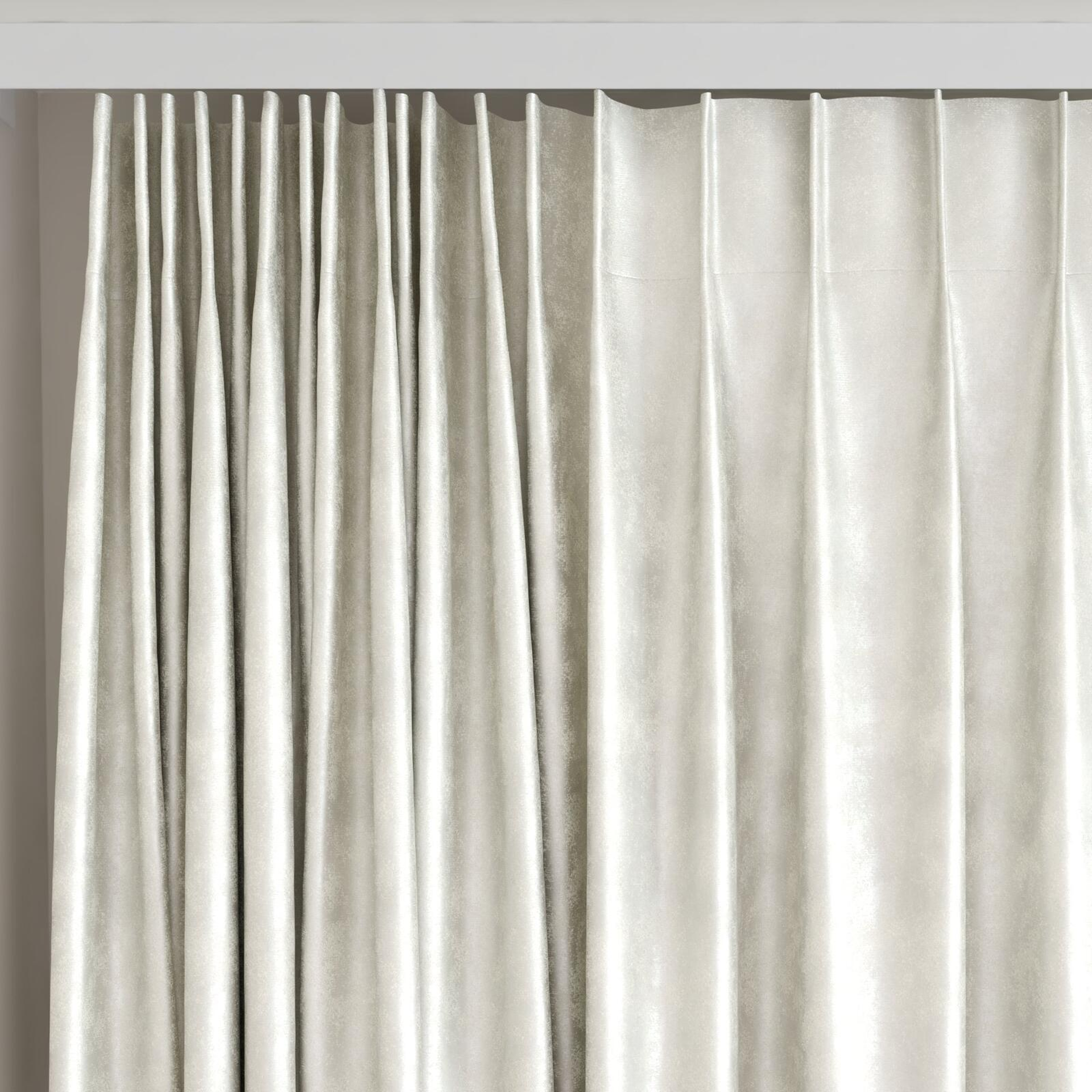 Top view of Fizz Wool, on curtain rail