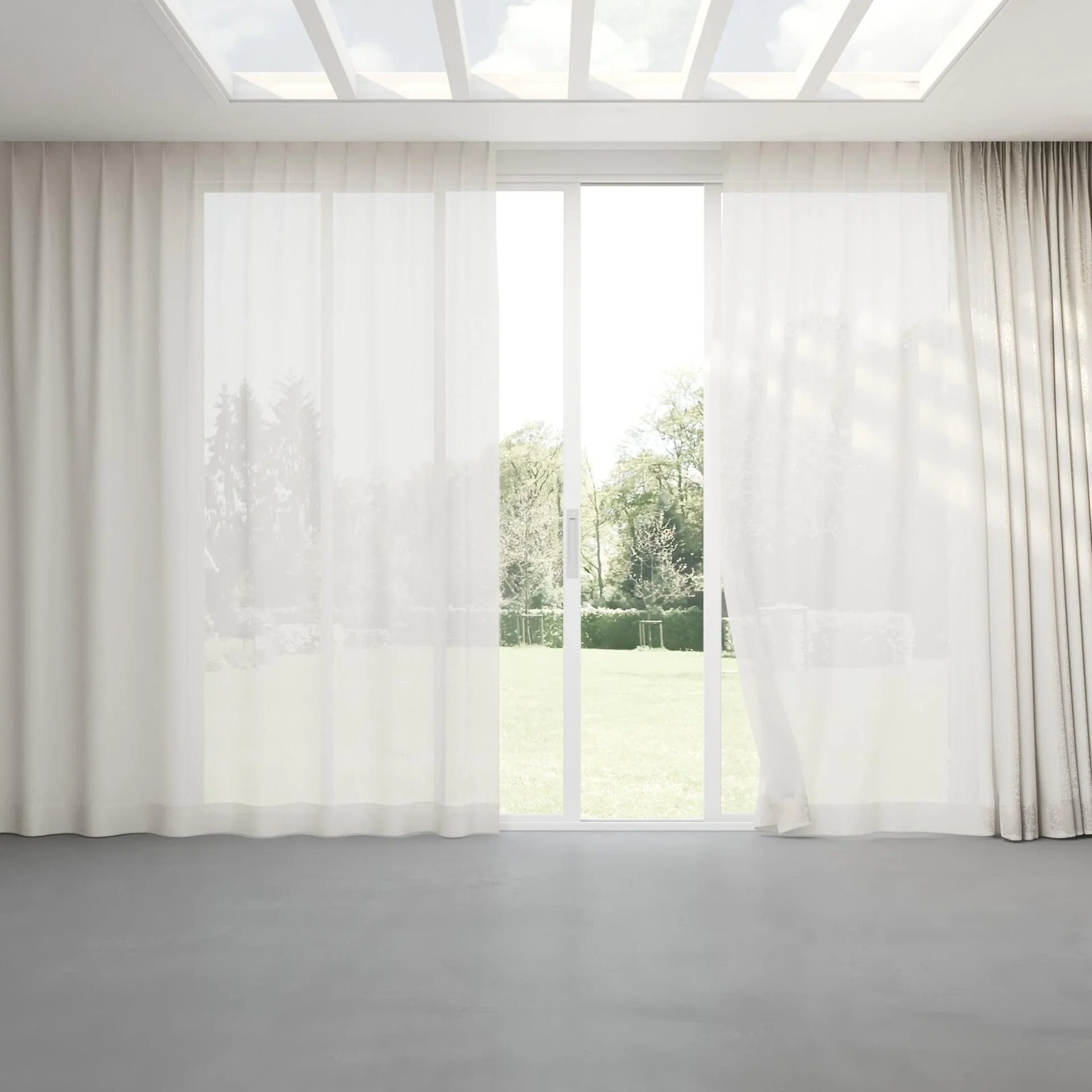 Full view of Balance Parchment, pinch pleat