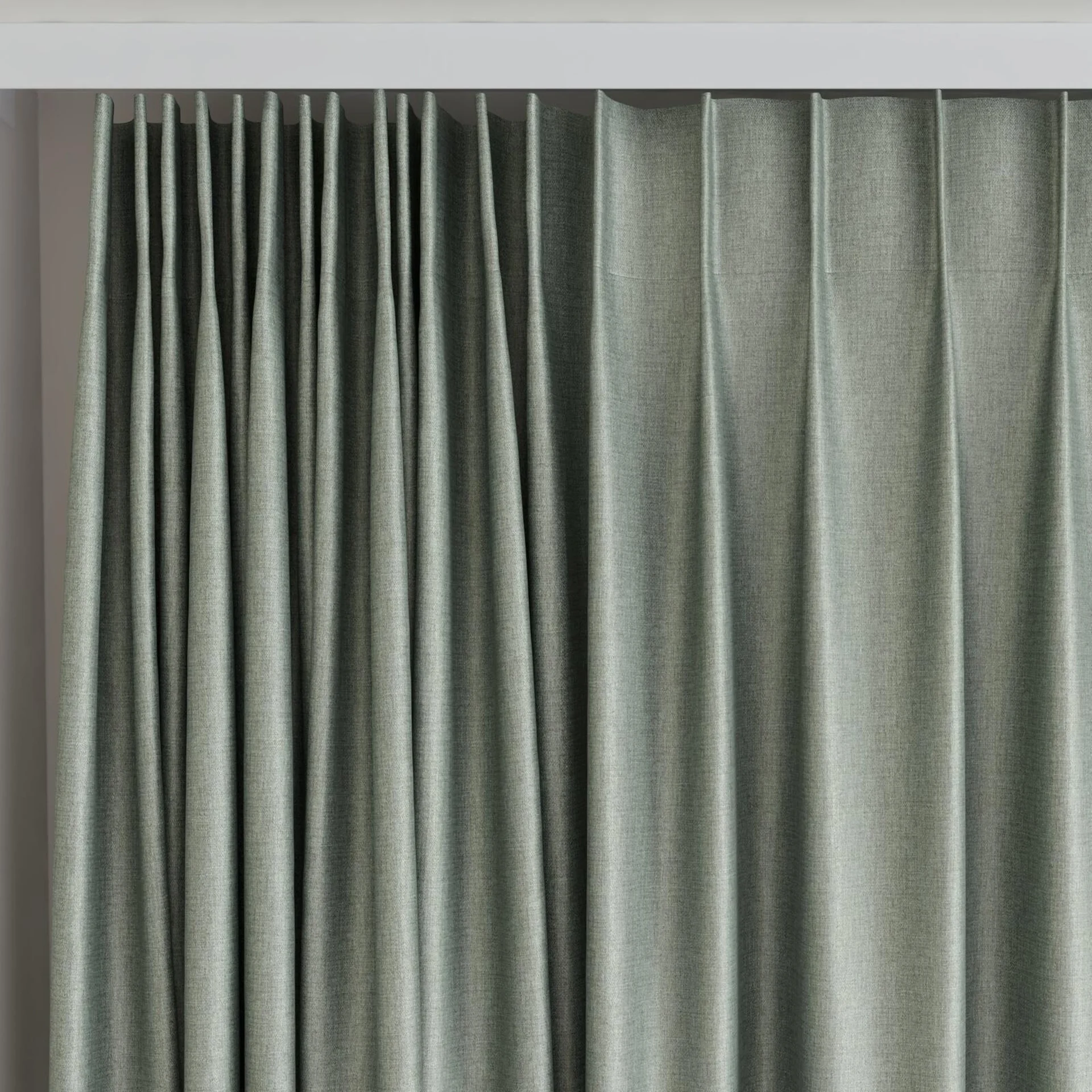 Top view of Matrix Duckegg, on curtain rail