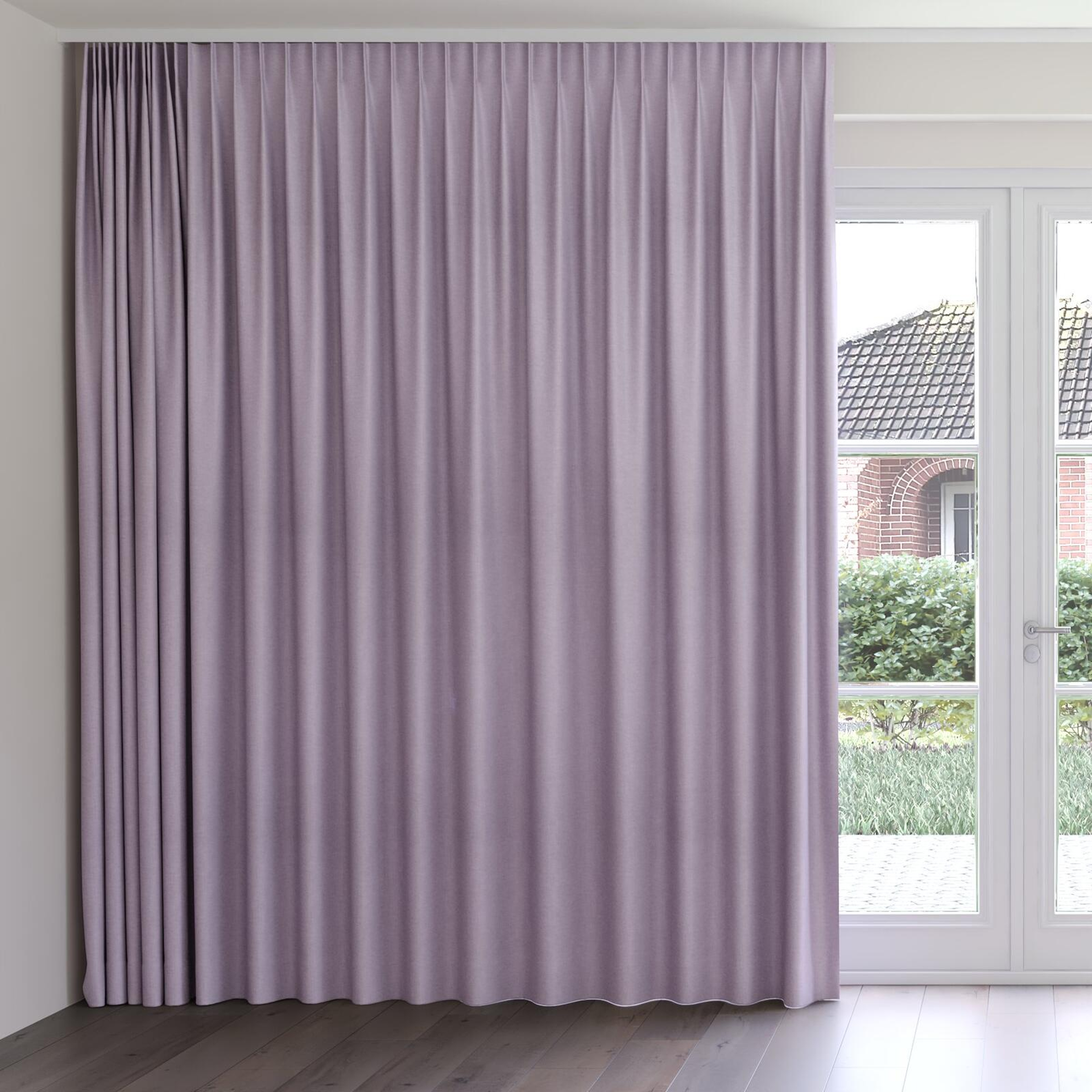 Front view of Goa Plum, on curtain rail