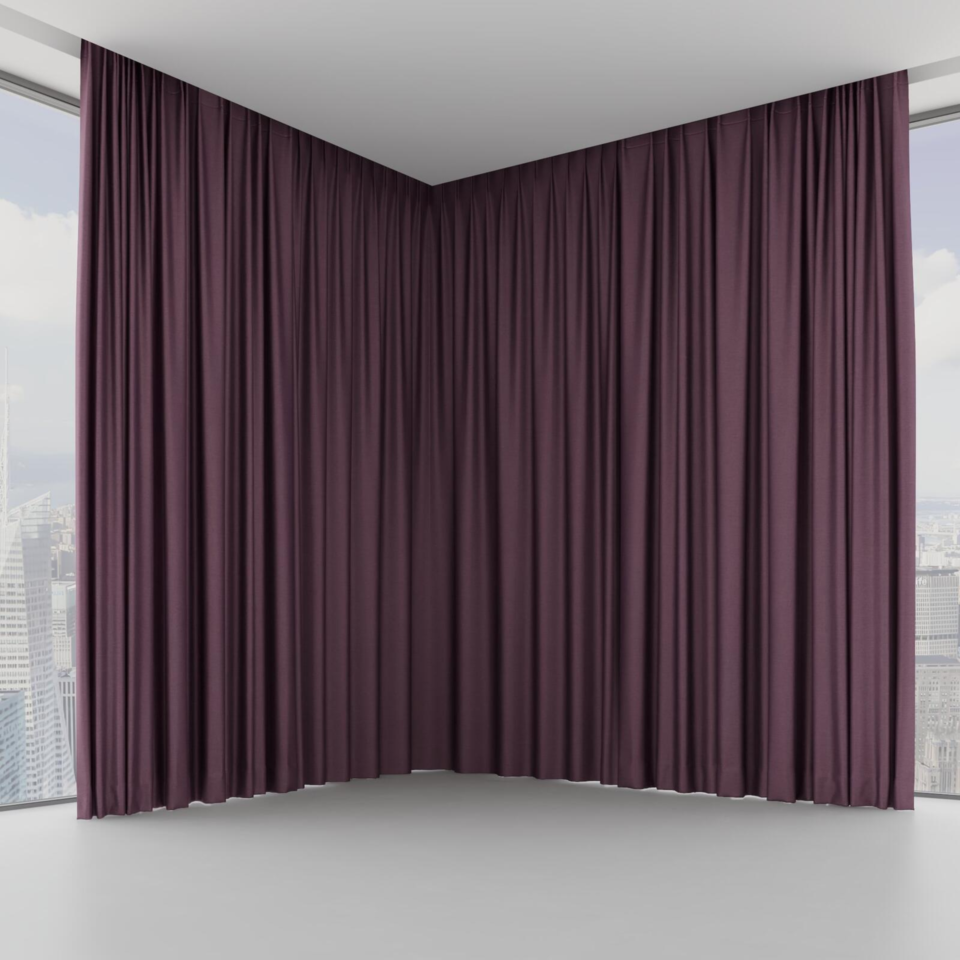 Front view of Provence Aubergine, on hidden rail