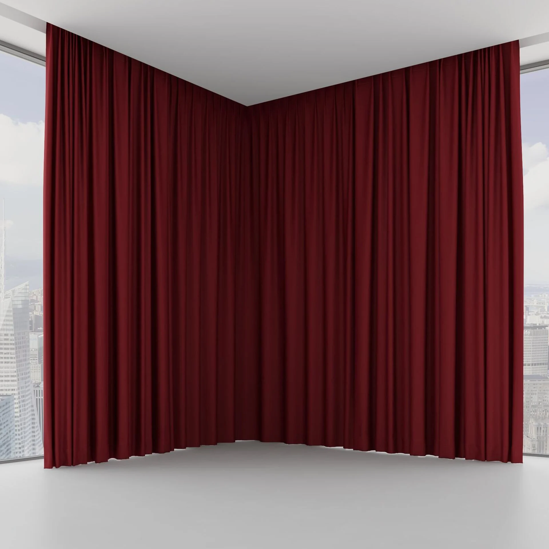 Front view of Woolskin Bordeaux, on hidden rail