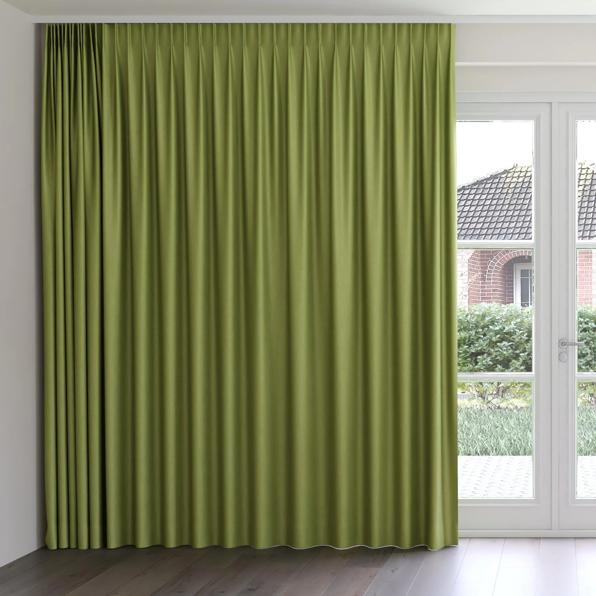 Front view of Tonga Grass, on curtain rail