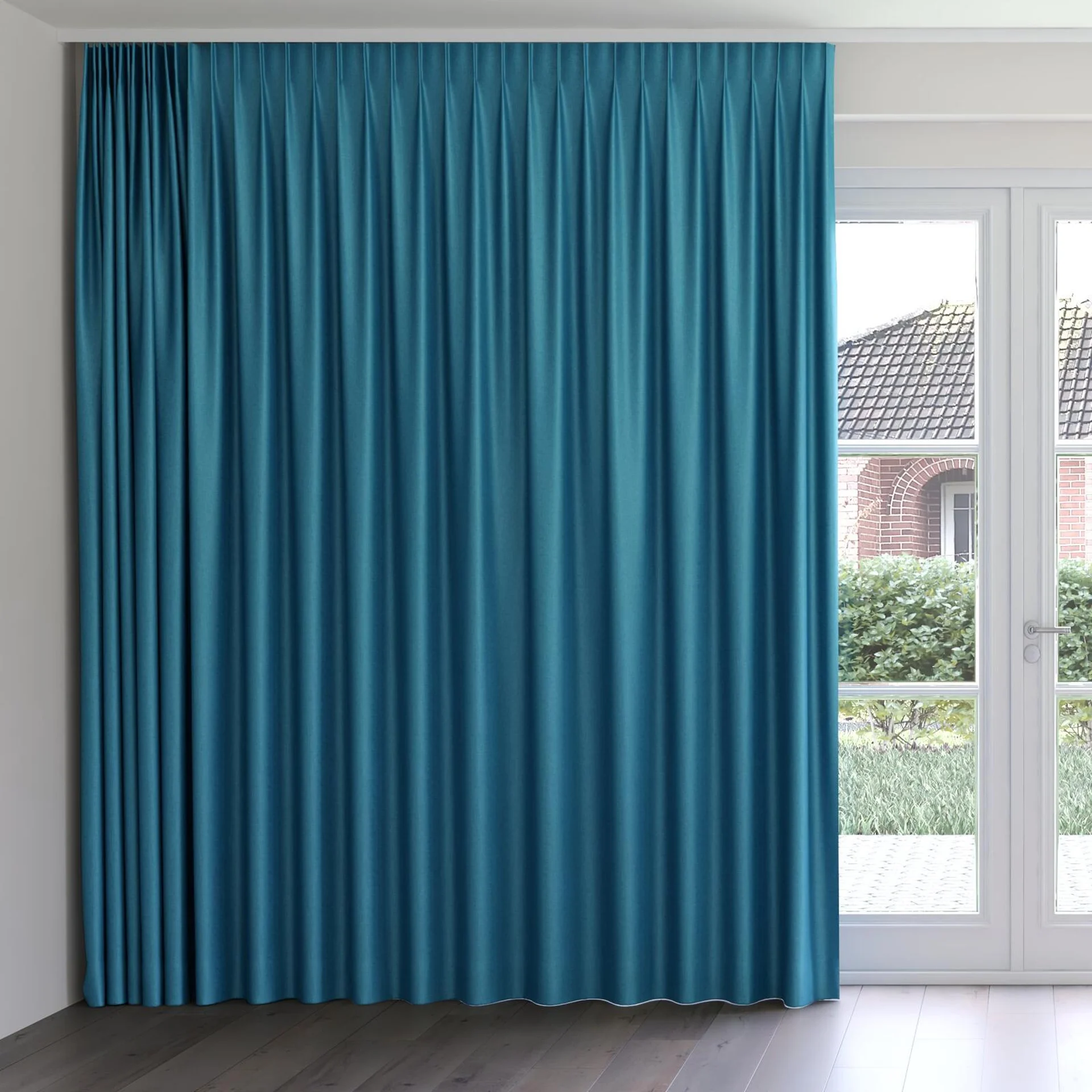 Front view of Matrix Curacao, on curtain rail