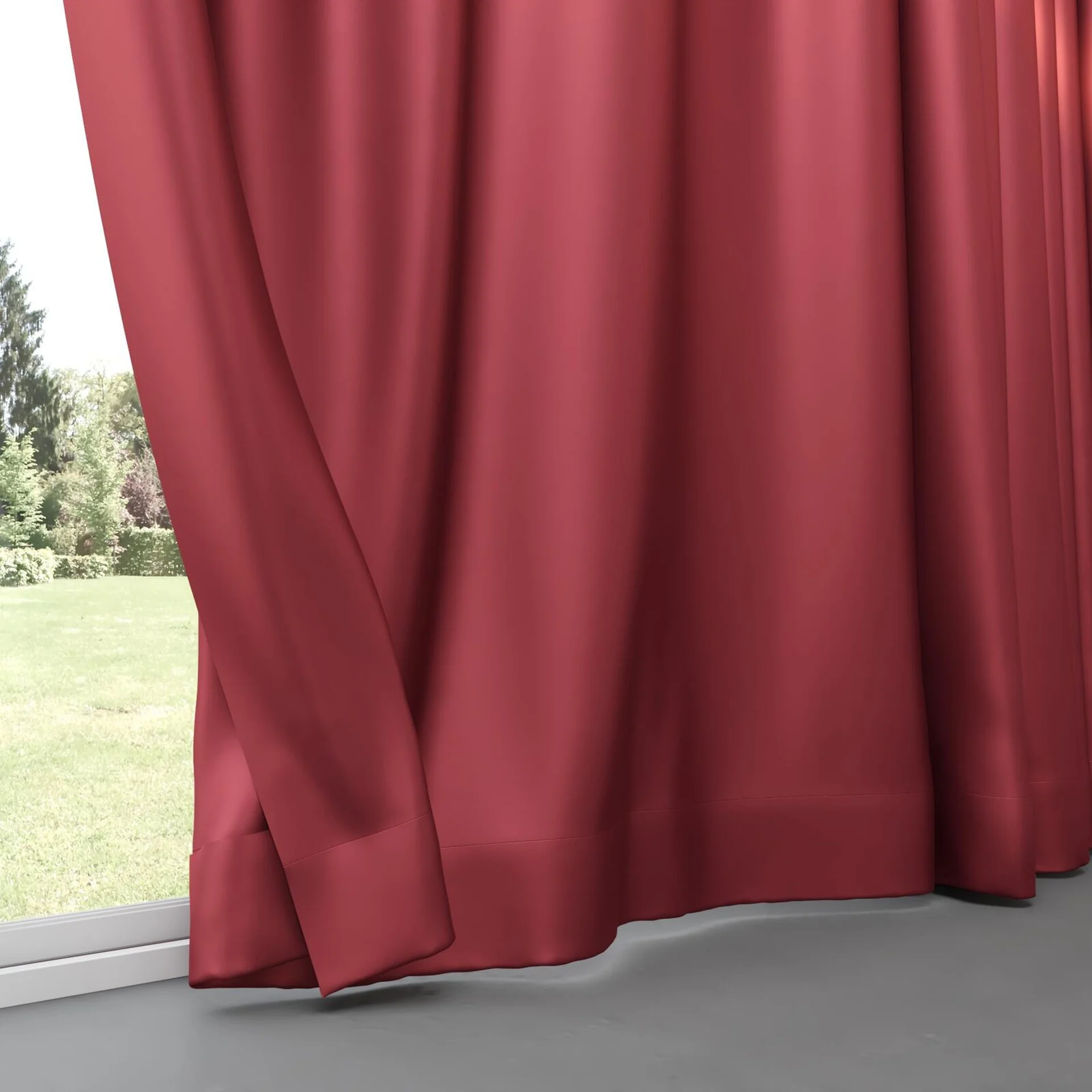 Bottom view of Moonbeam Rosewood, pinch pleat