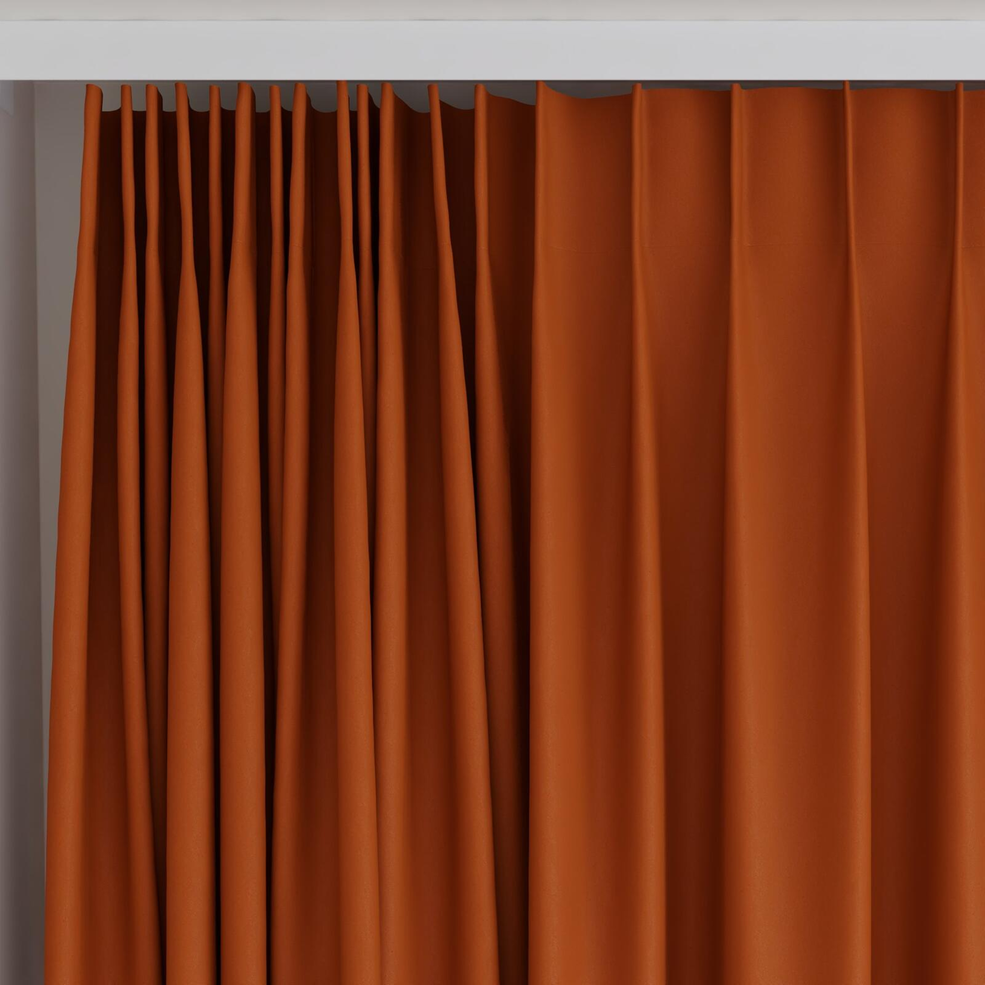 Top view of Vela Paprika, on curtain rail
