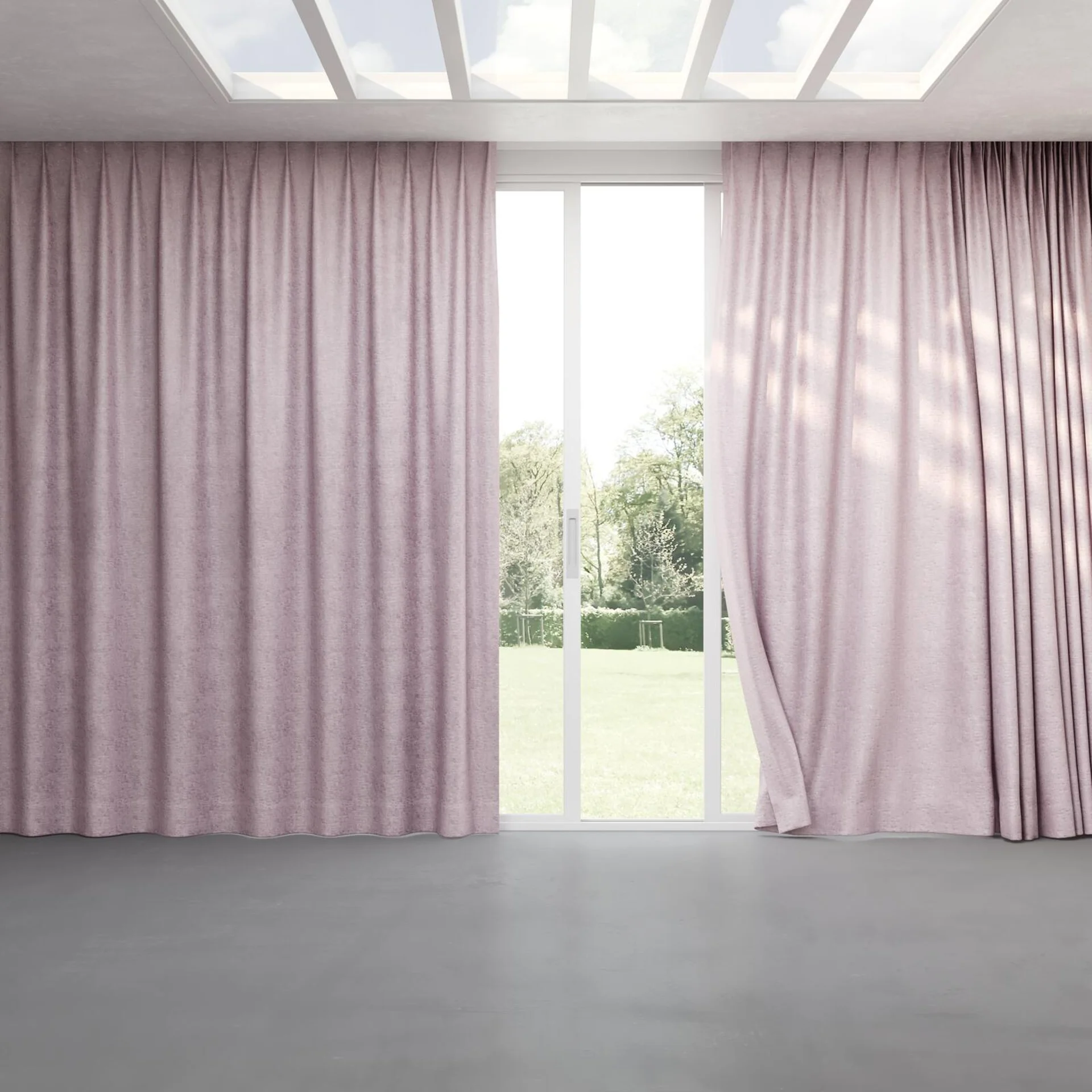 Full view of Hug Orchid, pinch pleat