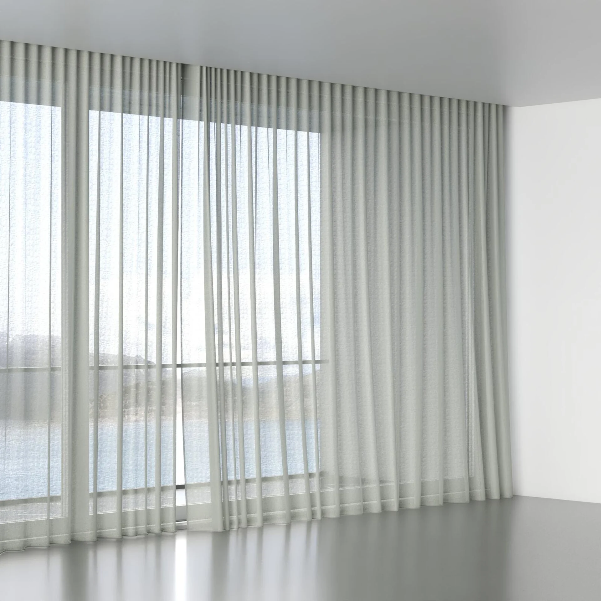 Full view of Kanso Stonewash Willow, wave pleat