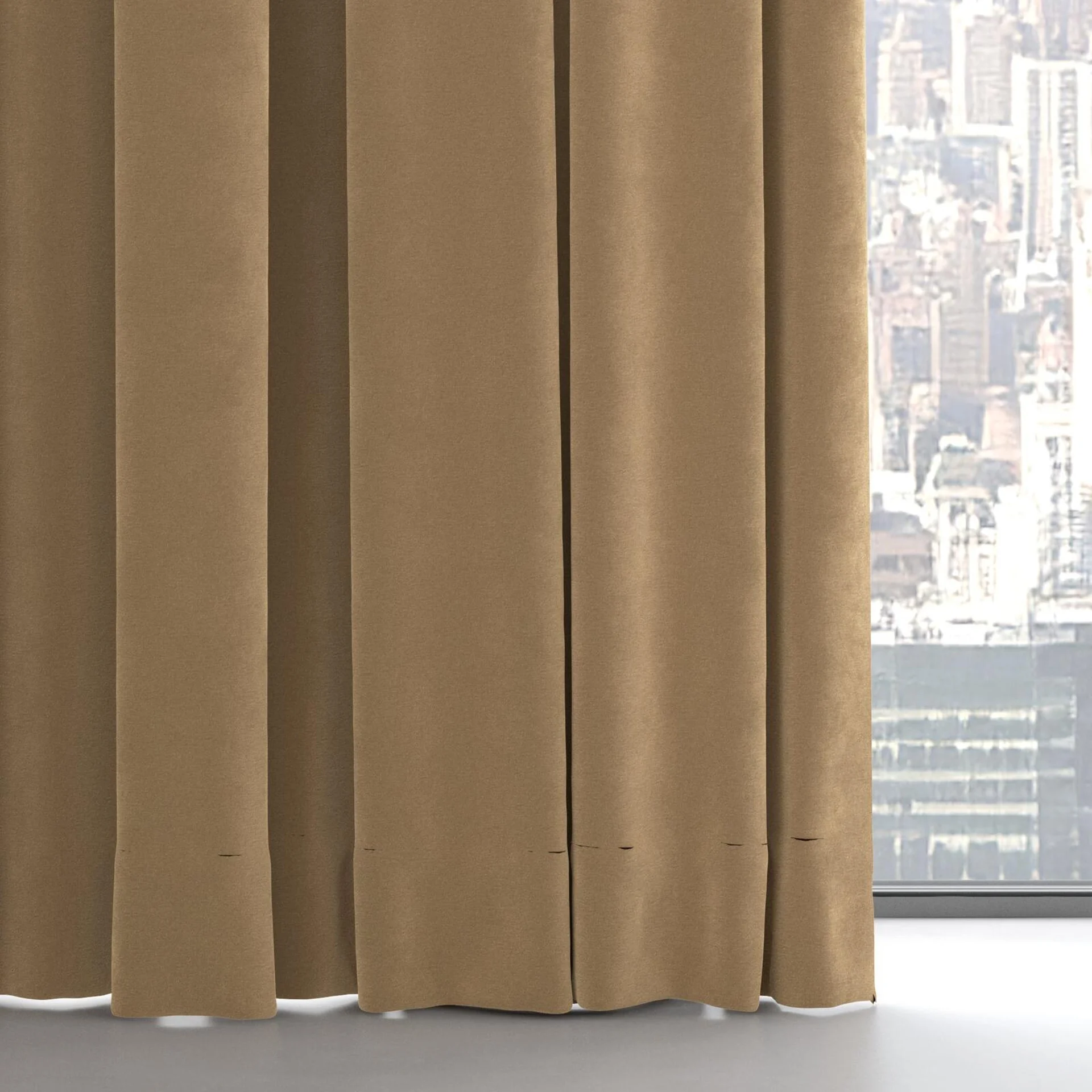 Bottom view of Lux Velvet Coffee 8407, on hidden rail
