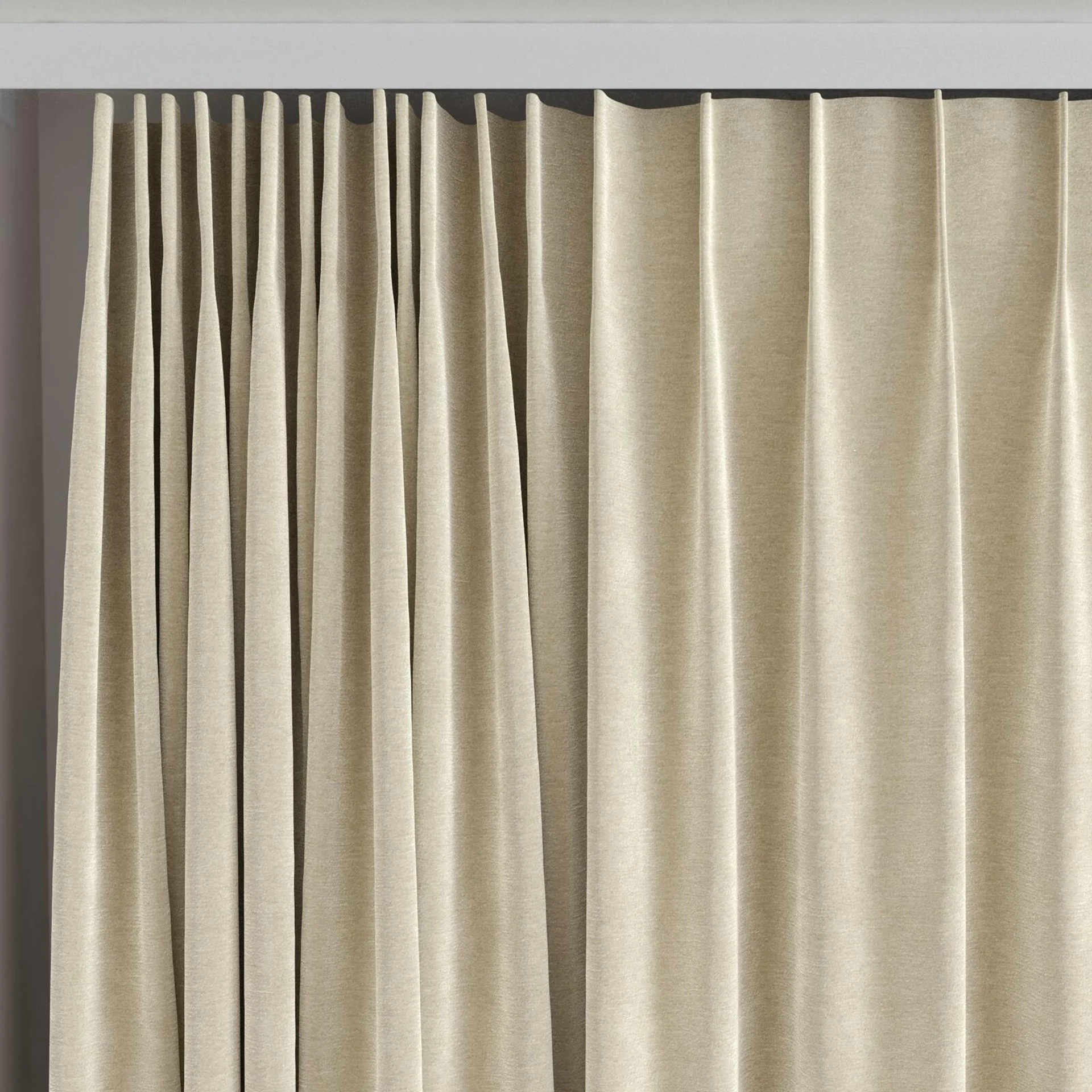 Top view of Geneva Linen, on curtain rail