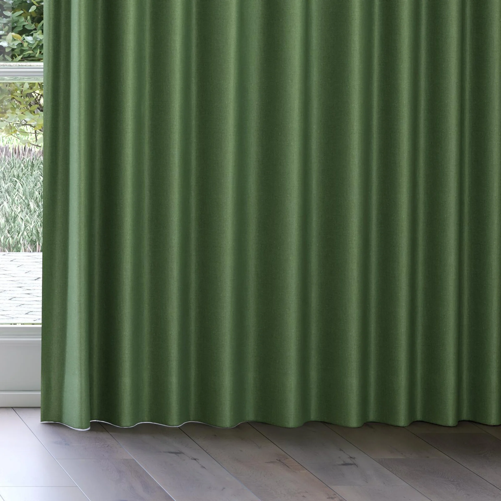 Bottom view of Kidglove Moss, on curtain rail