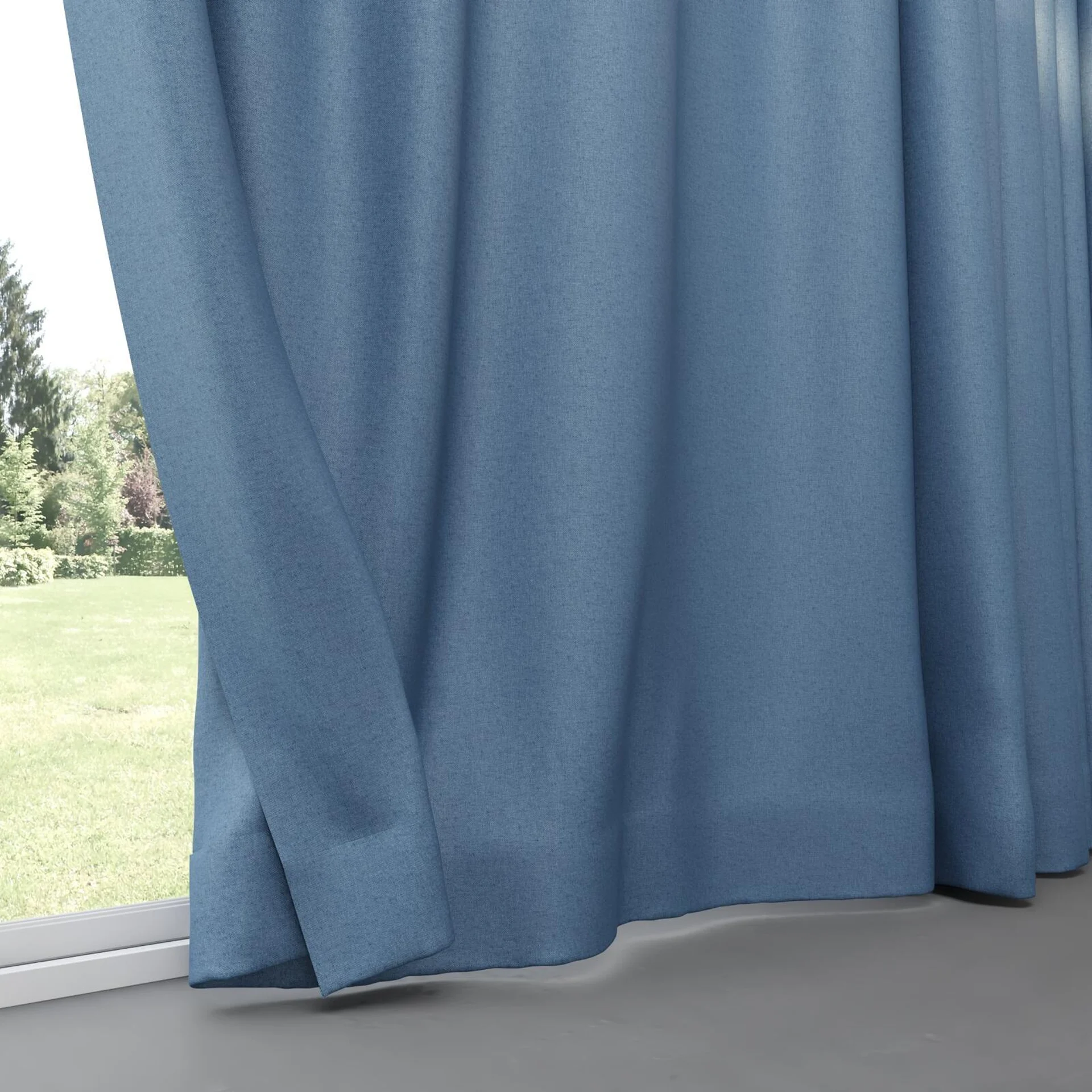Bottom view of Grove Denim, pinch pleat