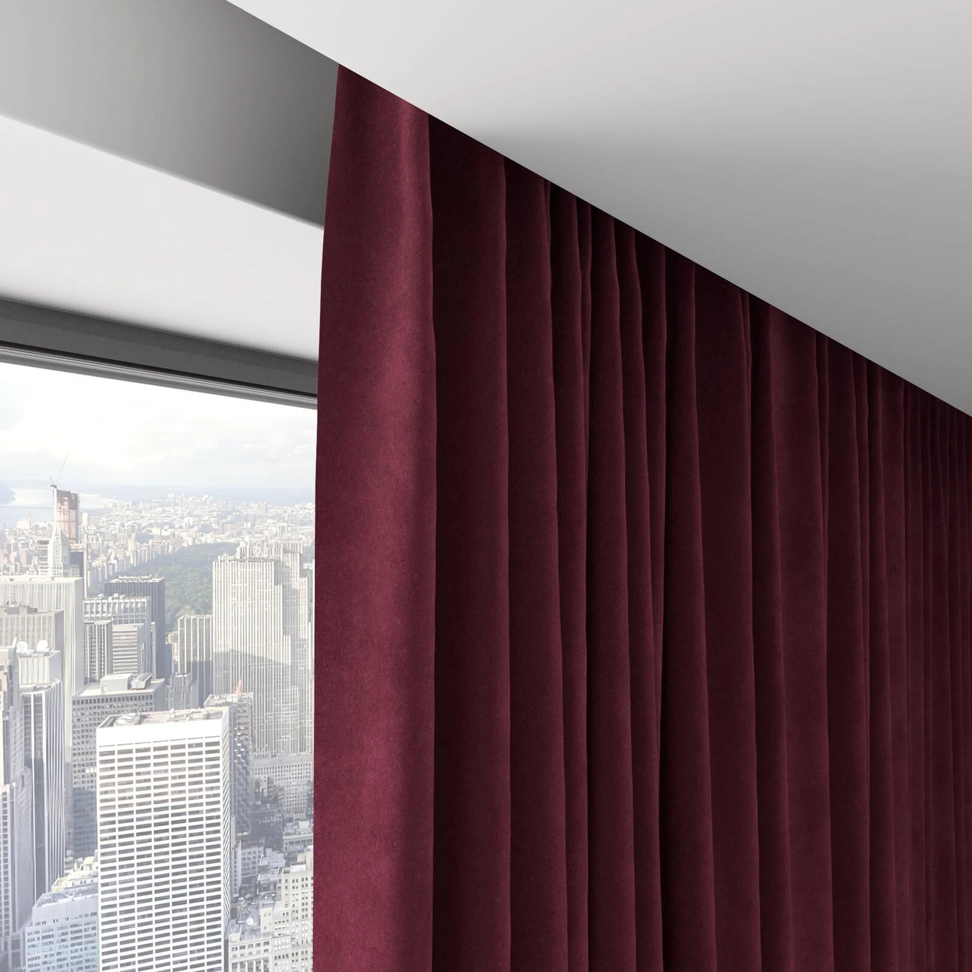 Top view of Lux Velvet Port 8614, on hidden rail