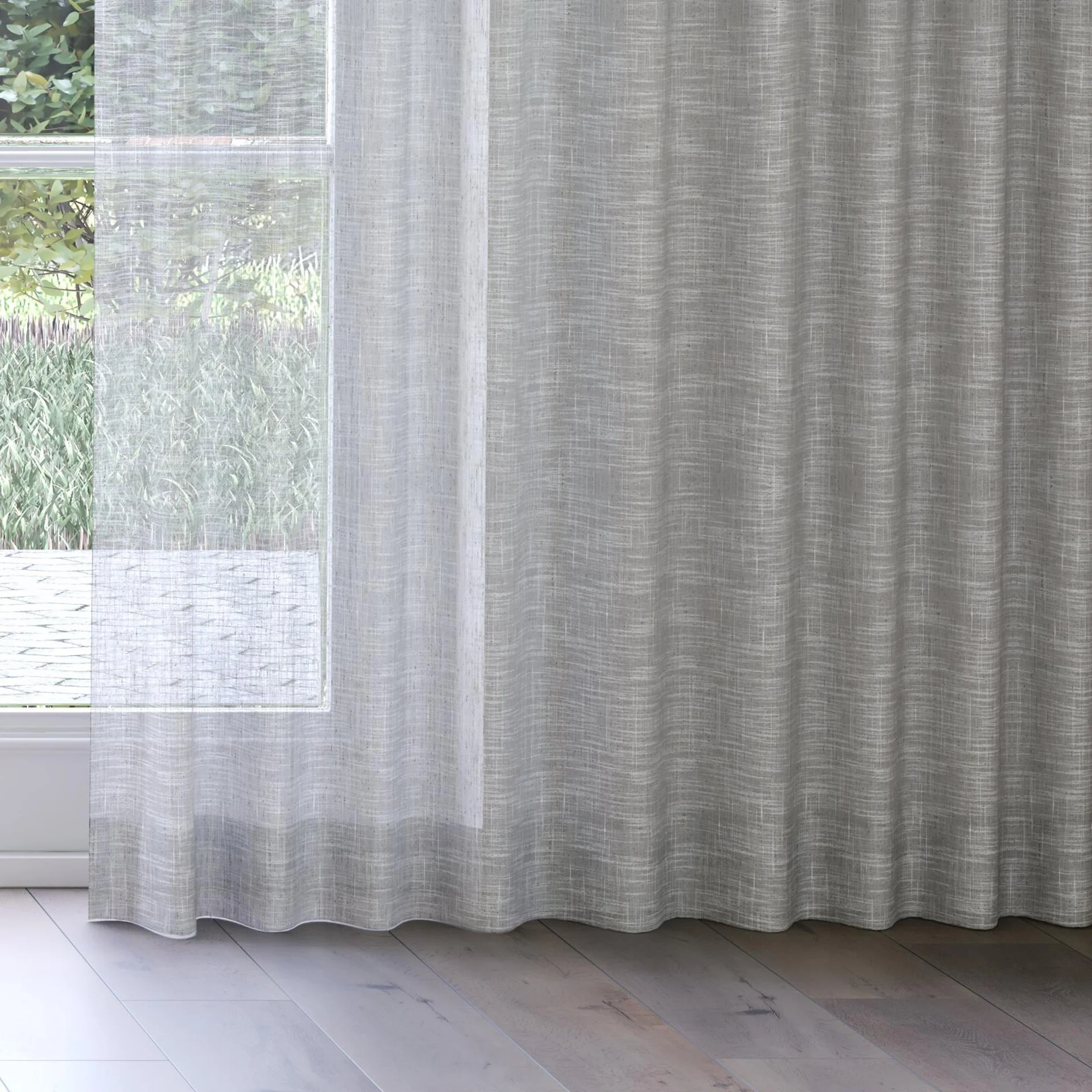 Bottom view of Zip Shadow, on curtain rail