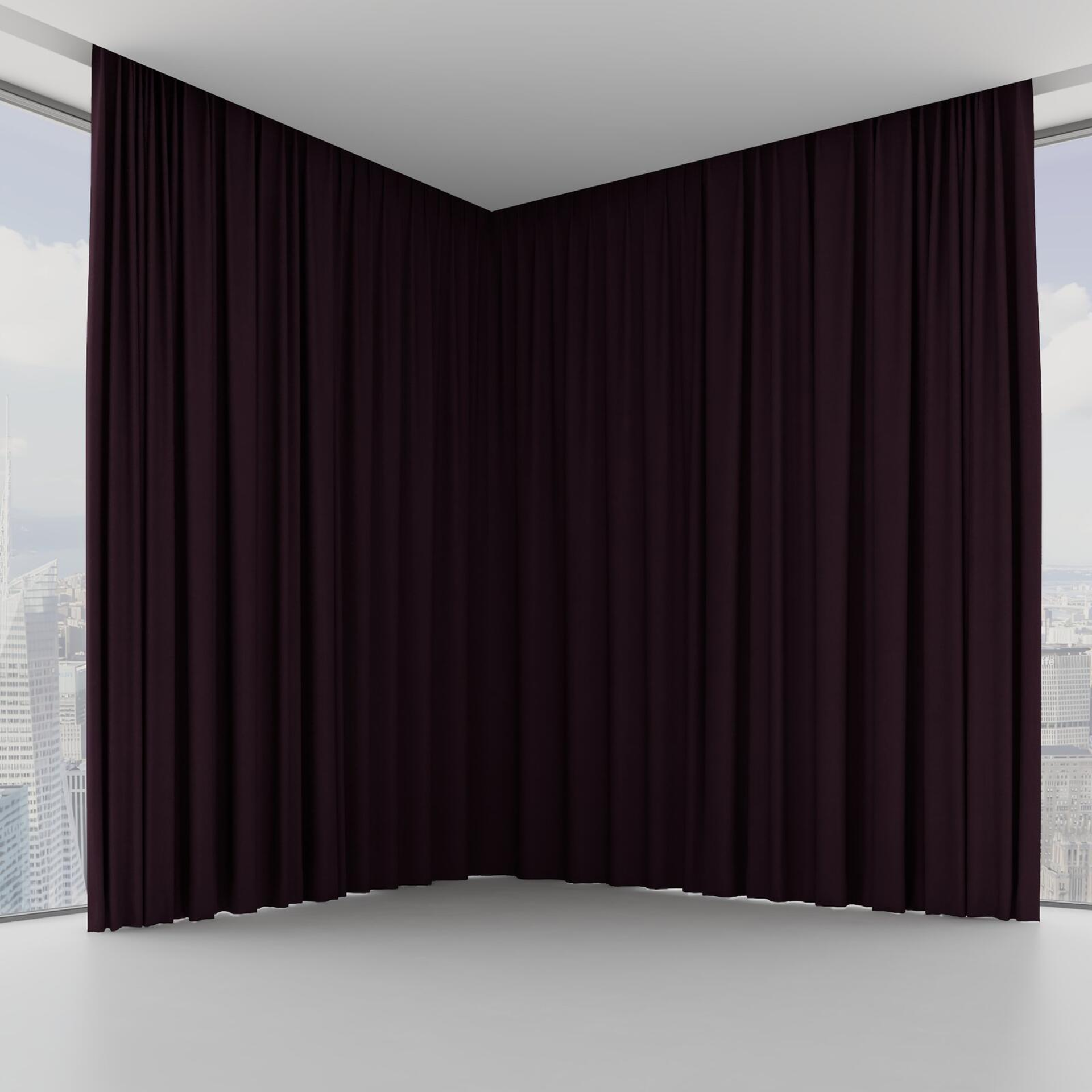 Front view of Lech Aubergine, on hidden rail