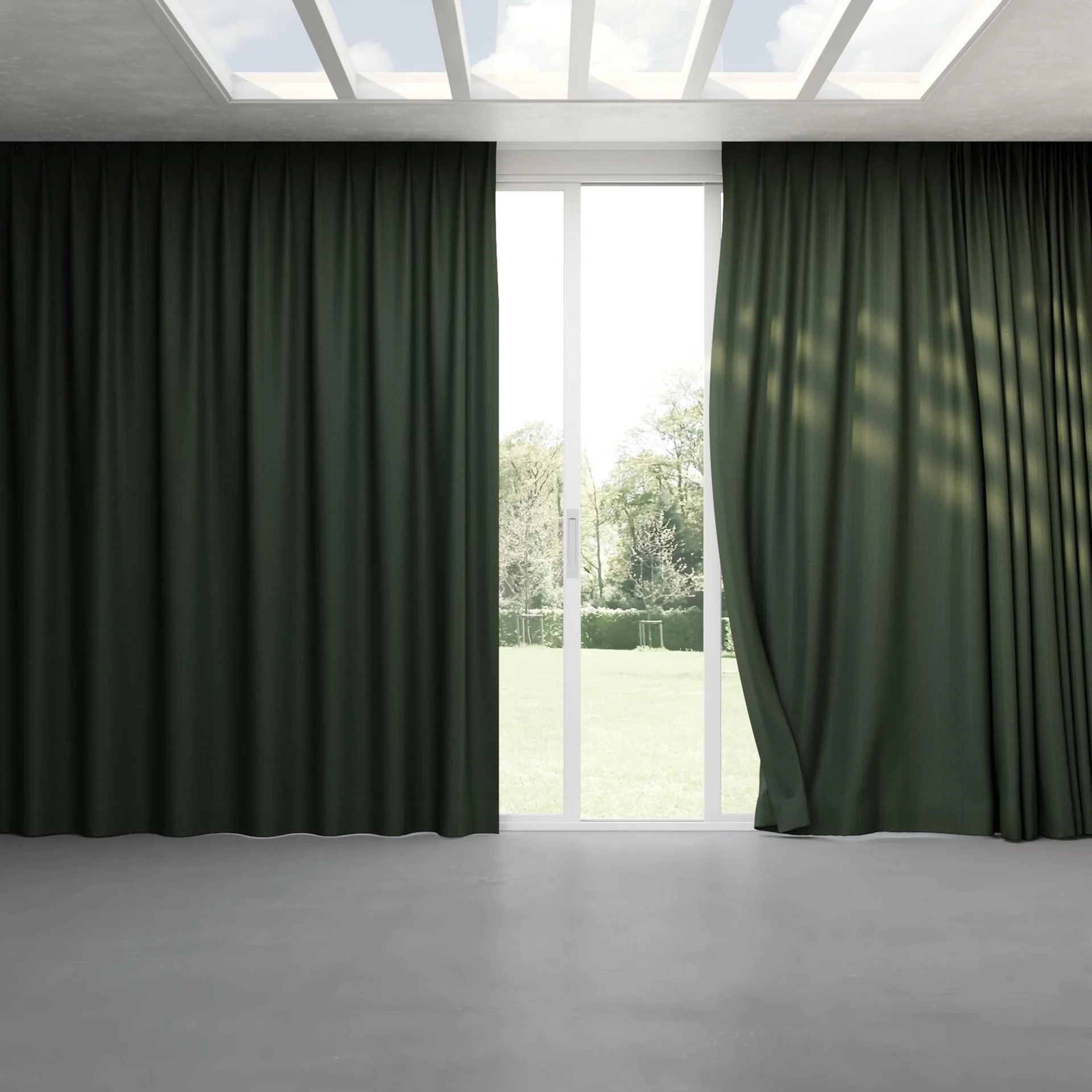 Full view of Trailblazer Forest, pinch pleat