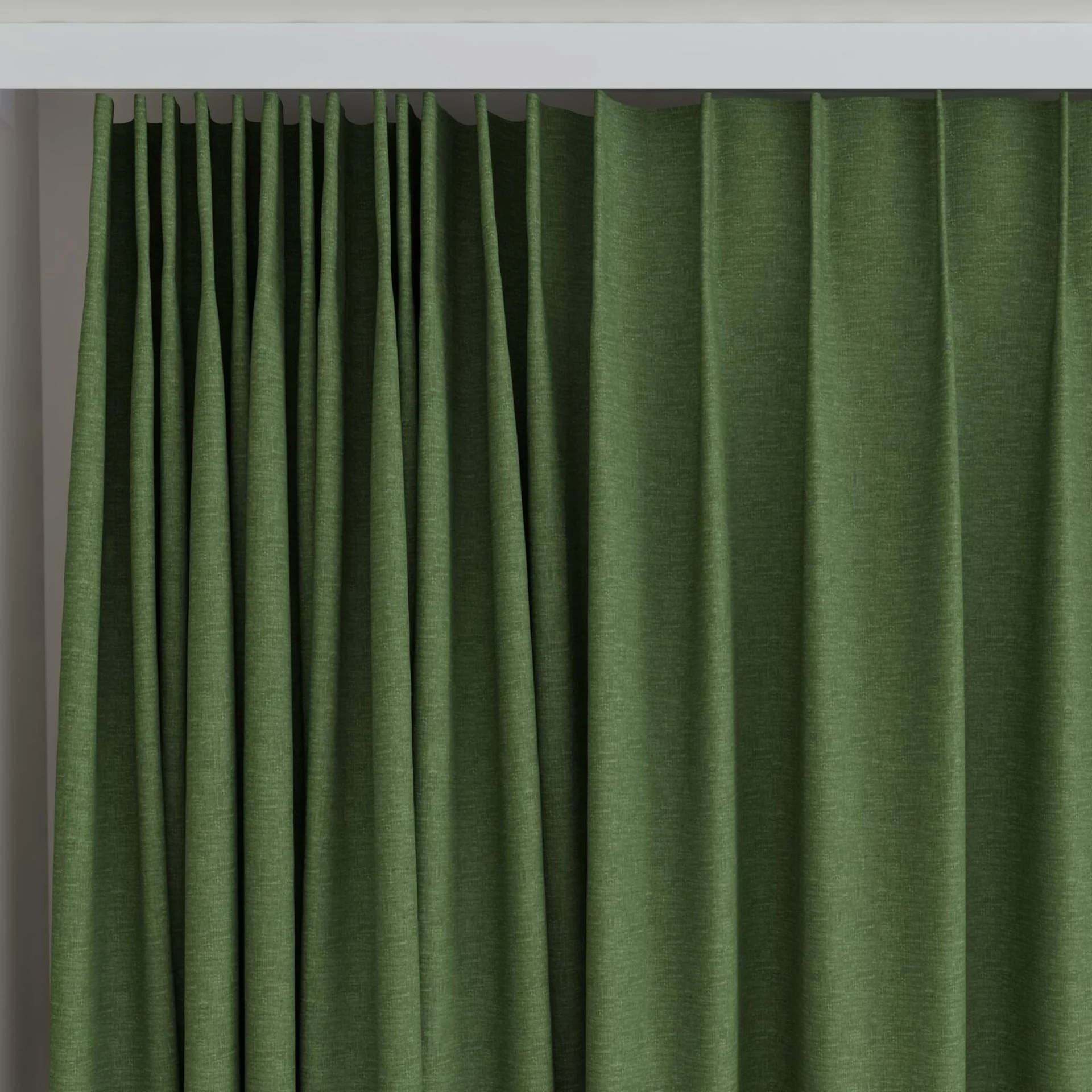 Top view of Coverlet Oasis, on curtain rail