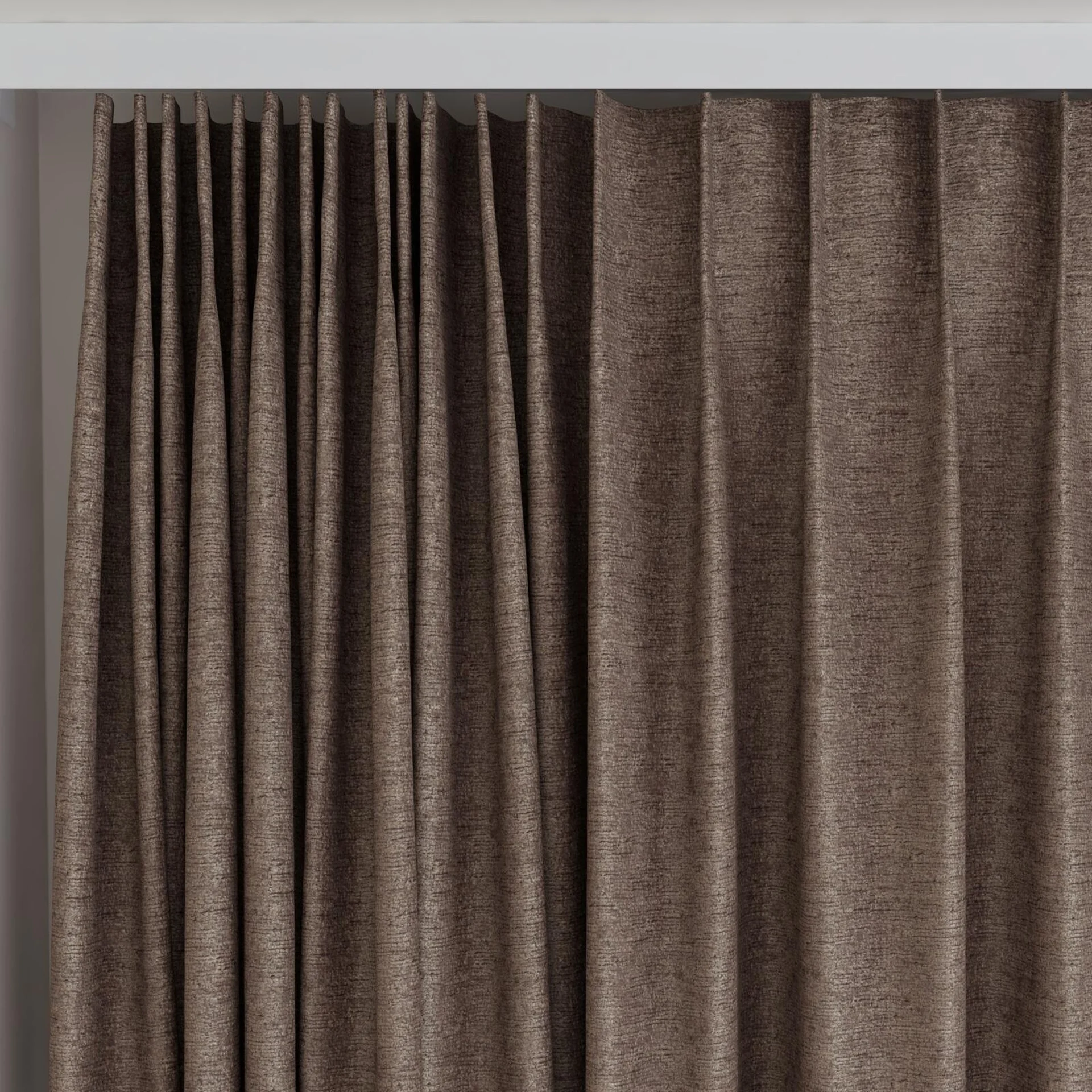 Top view of Monsieur Tiramisu, on curtain rail