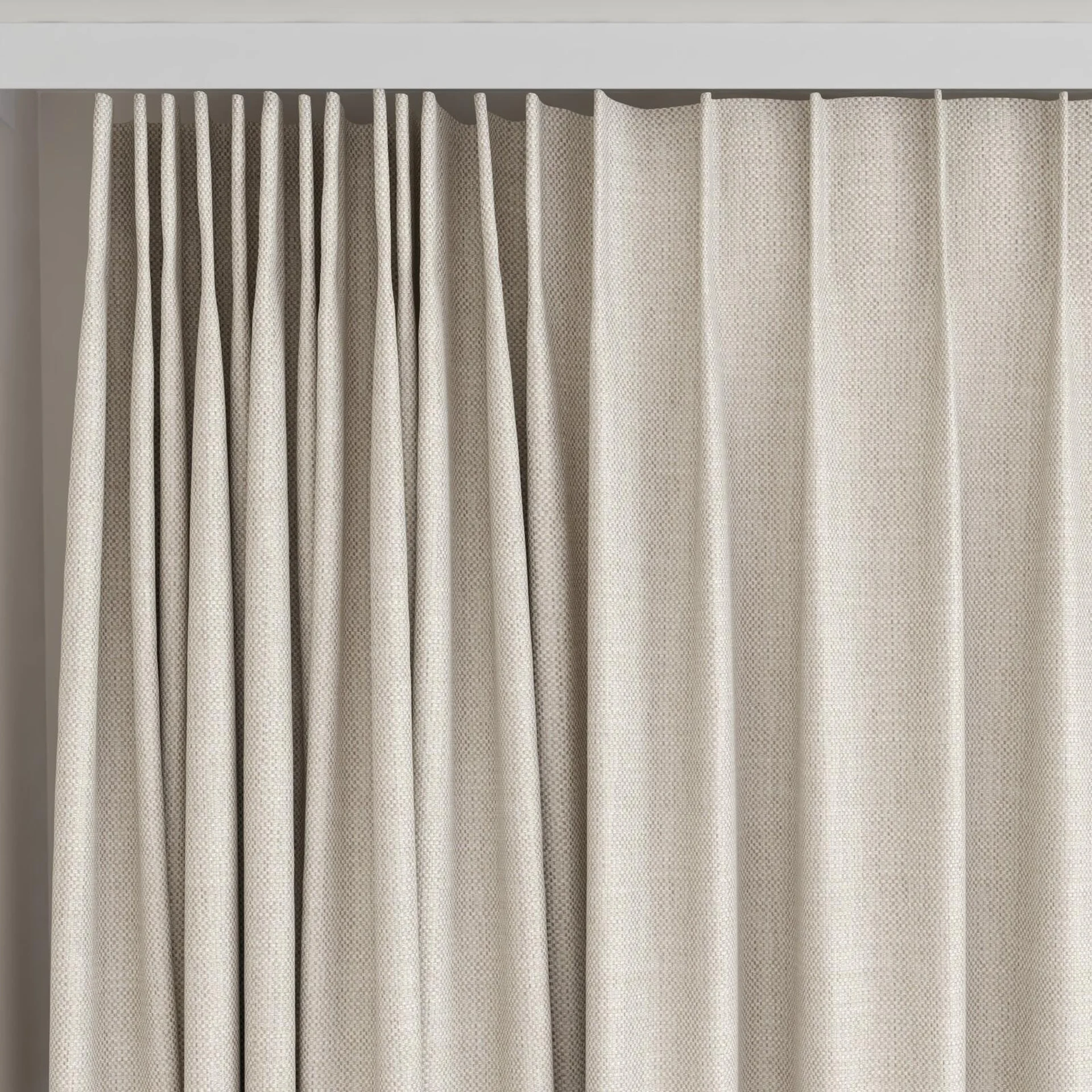 Top view of Latin Sand, on curtain rail