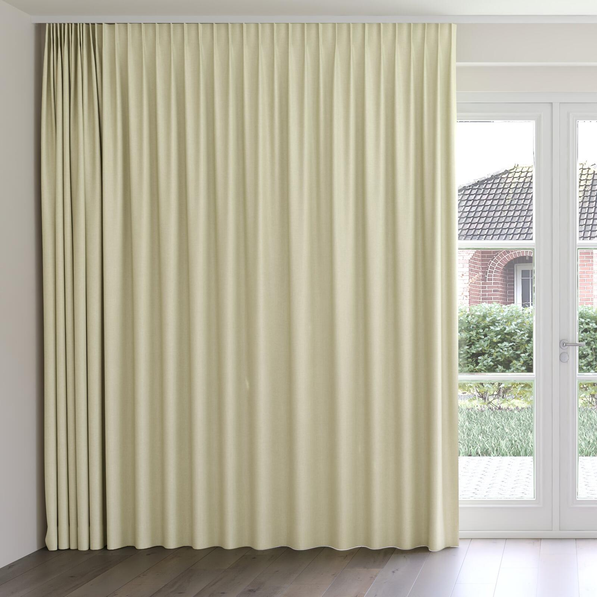 Front view of Cushy Dune, on curtain rail