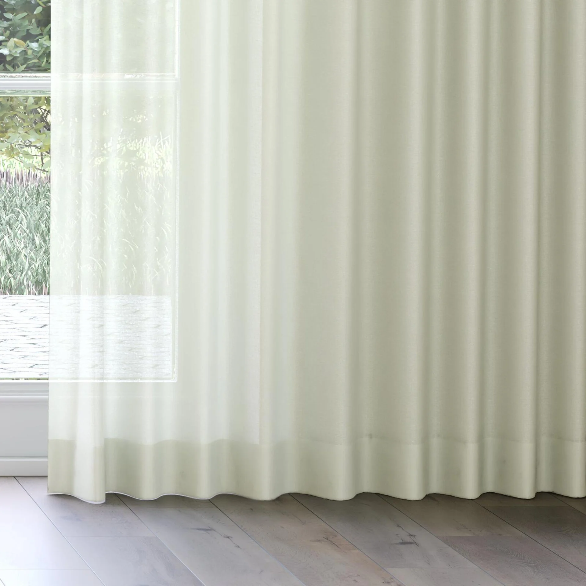 Bottom view of Gossy Linden, on curtain rail