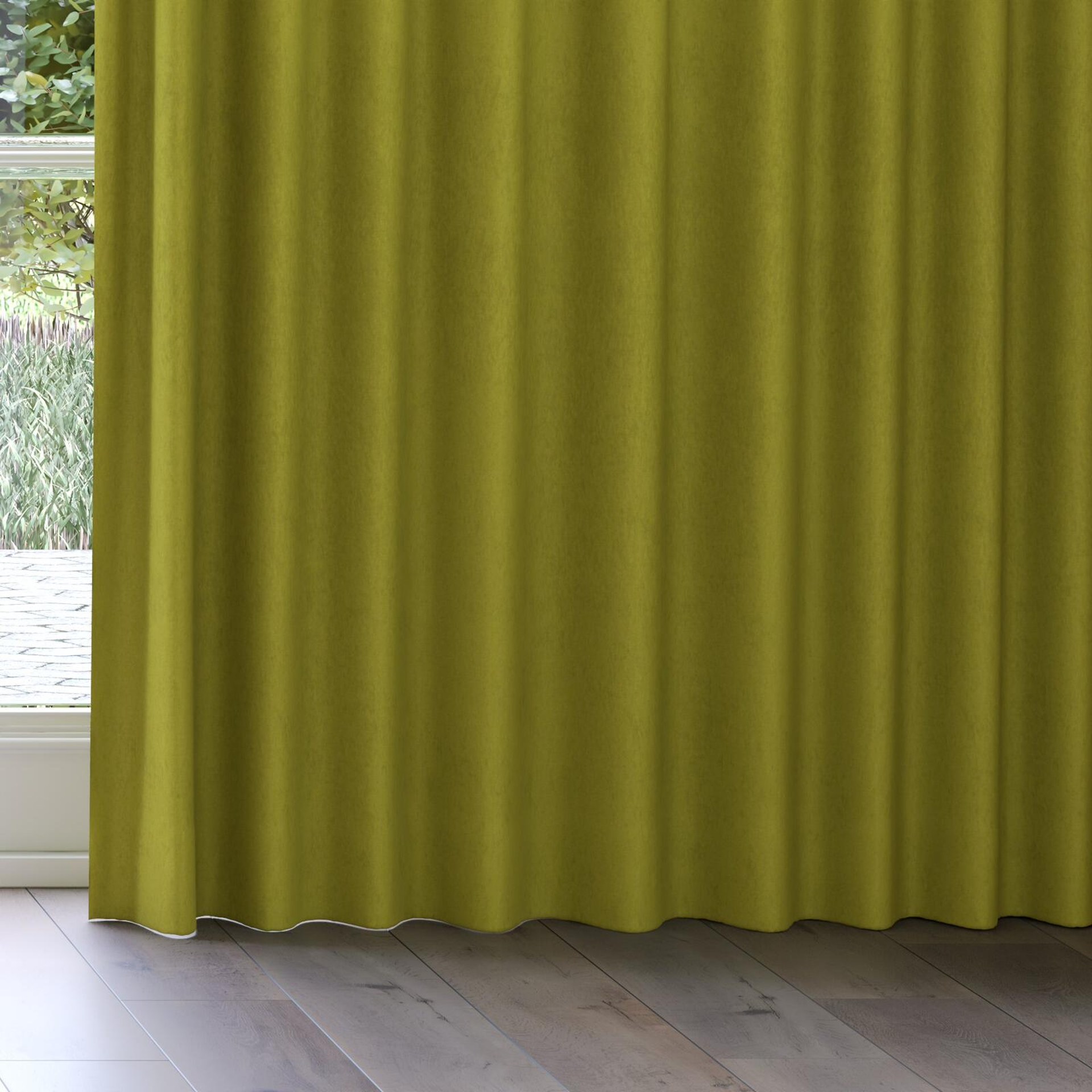 Bottom view of Moon Moss, on curtain rail