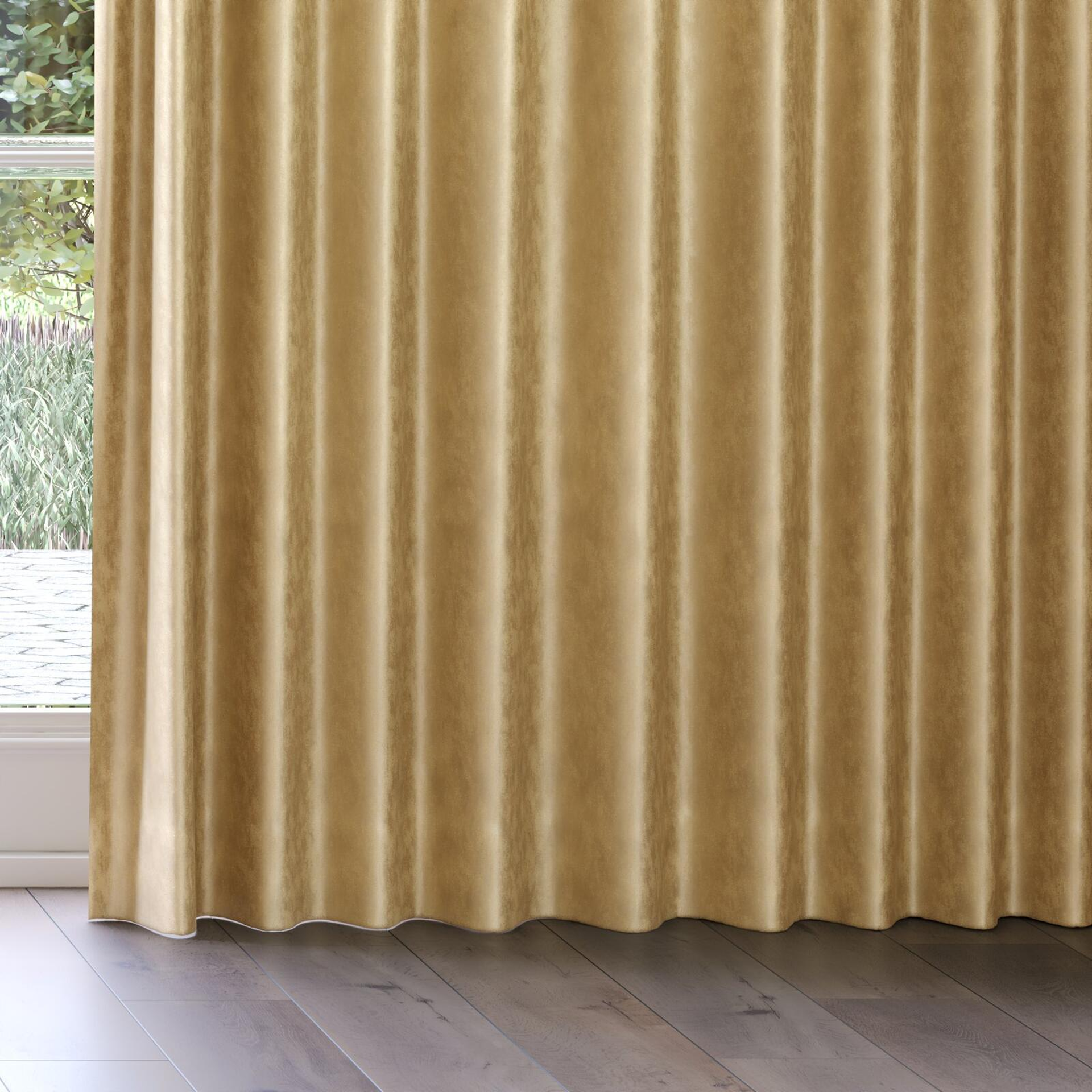 Bottom view of Fizz Jute, on curtain rail