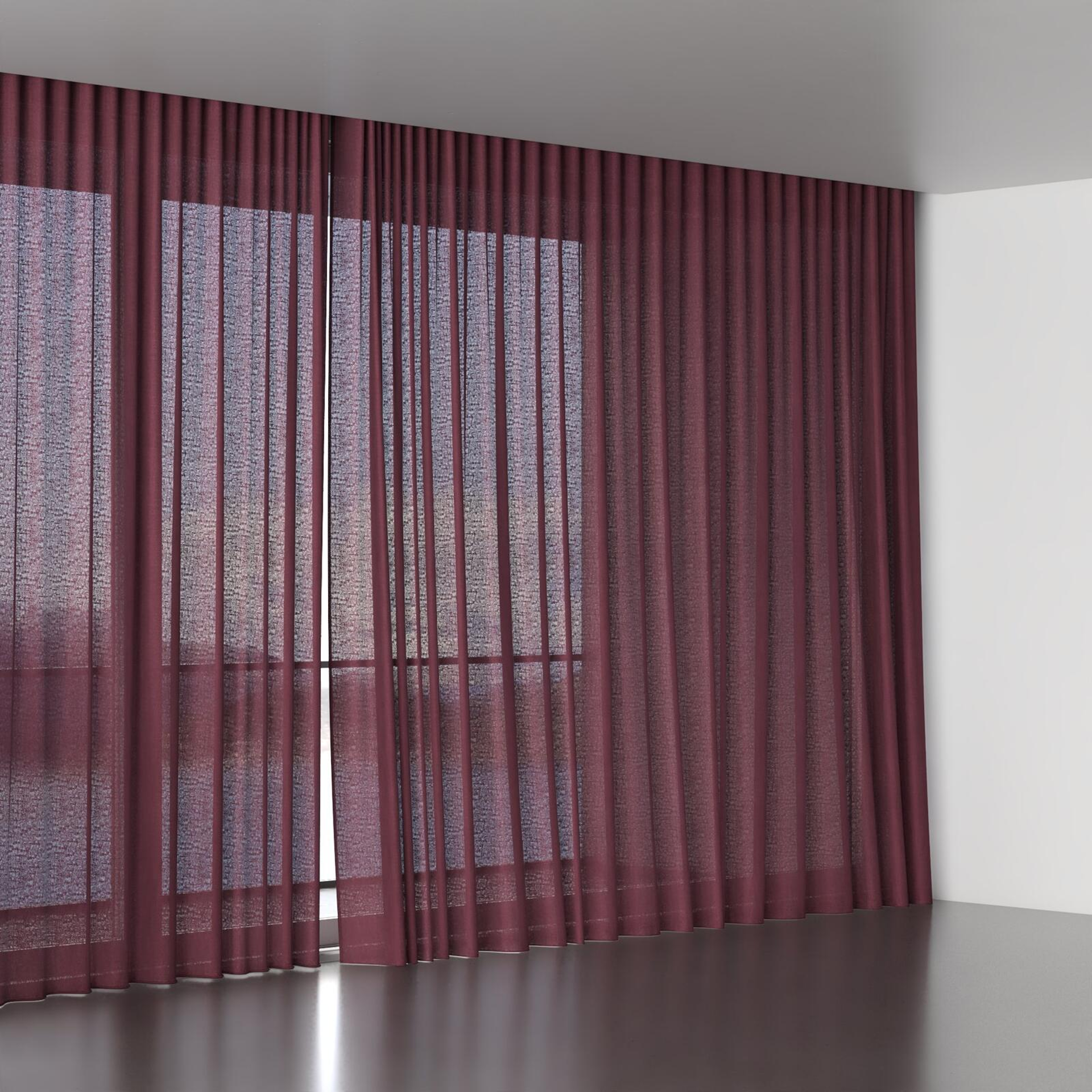 Full view of Lucidity Raspberry, wave pleat