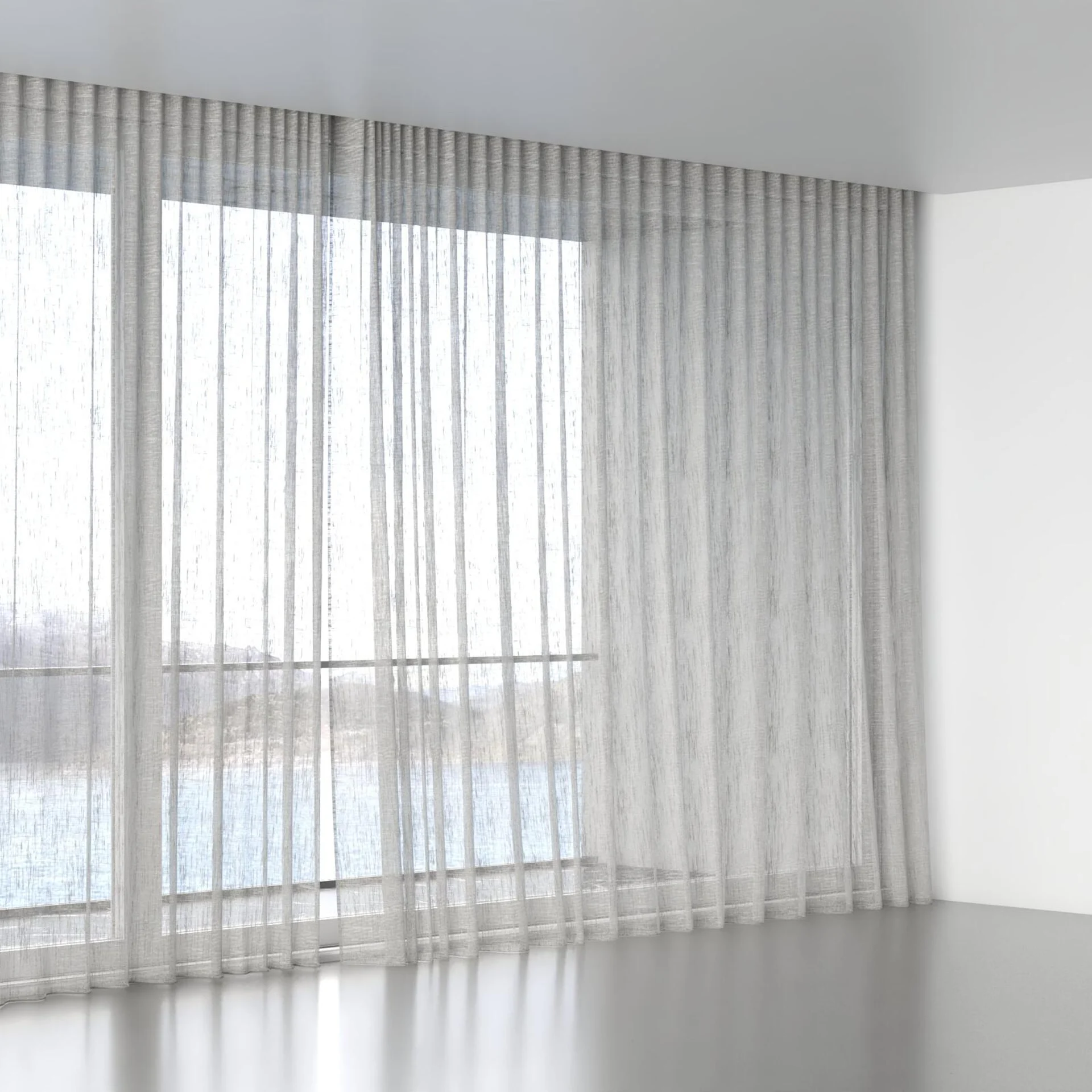 Full view of Beech Grey Marl, wave pleat