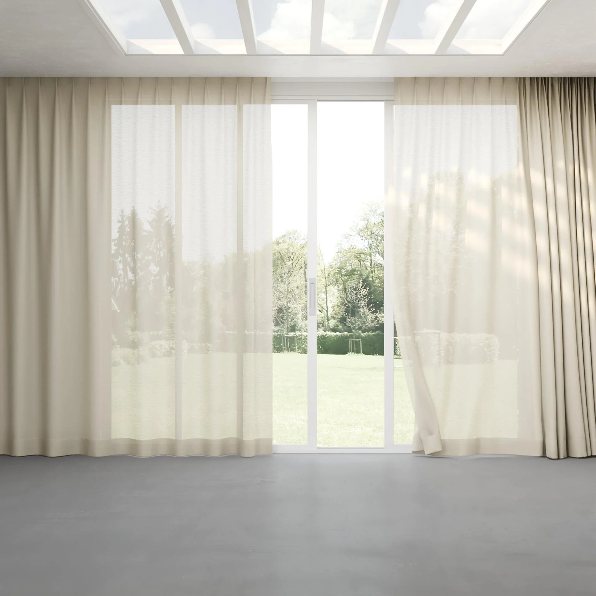 Full view of Kyoto Linen, pinch pleat