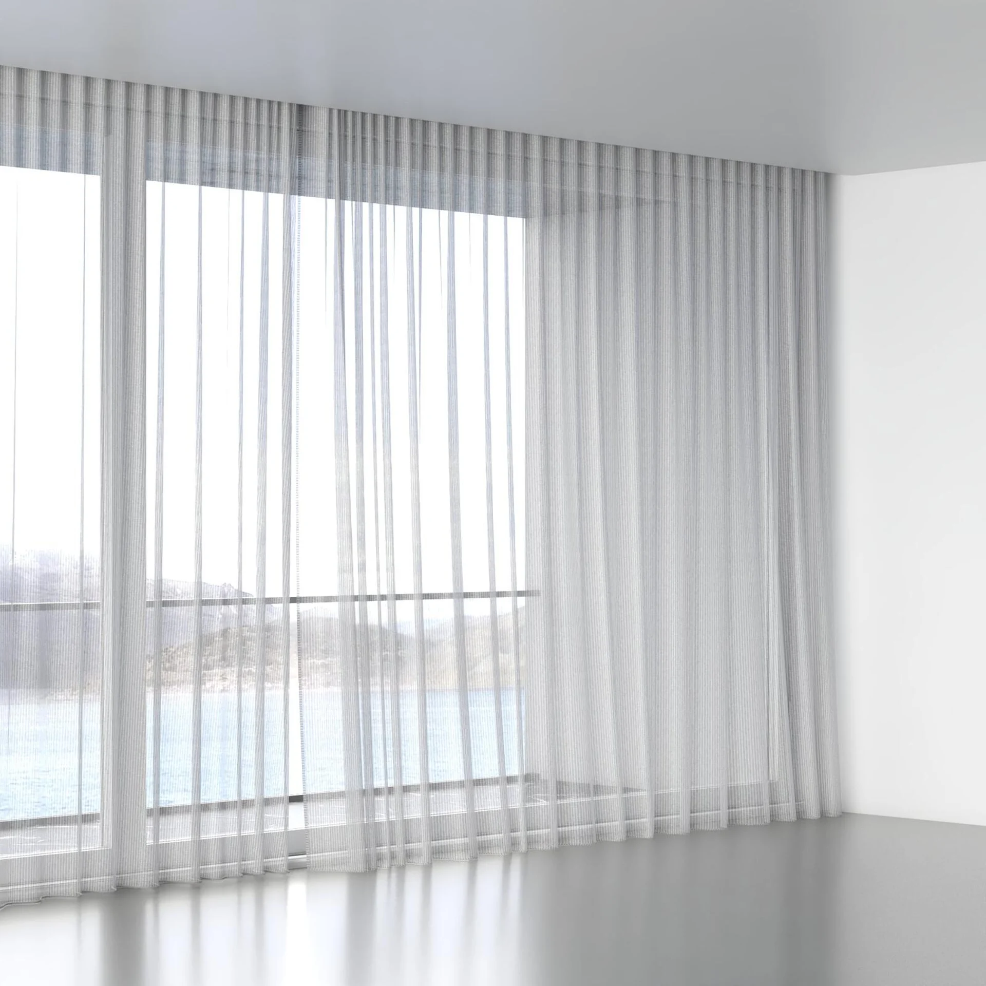 Full view of Flaubert Steel, wave pleat