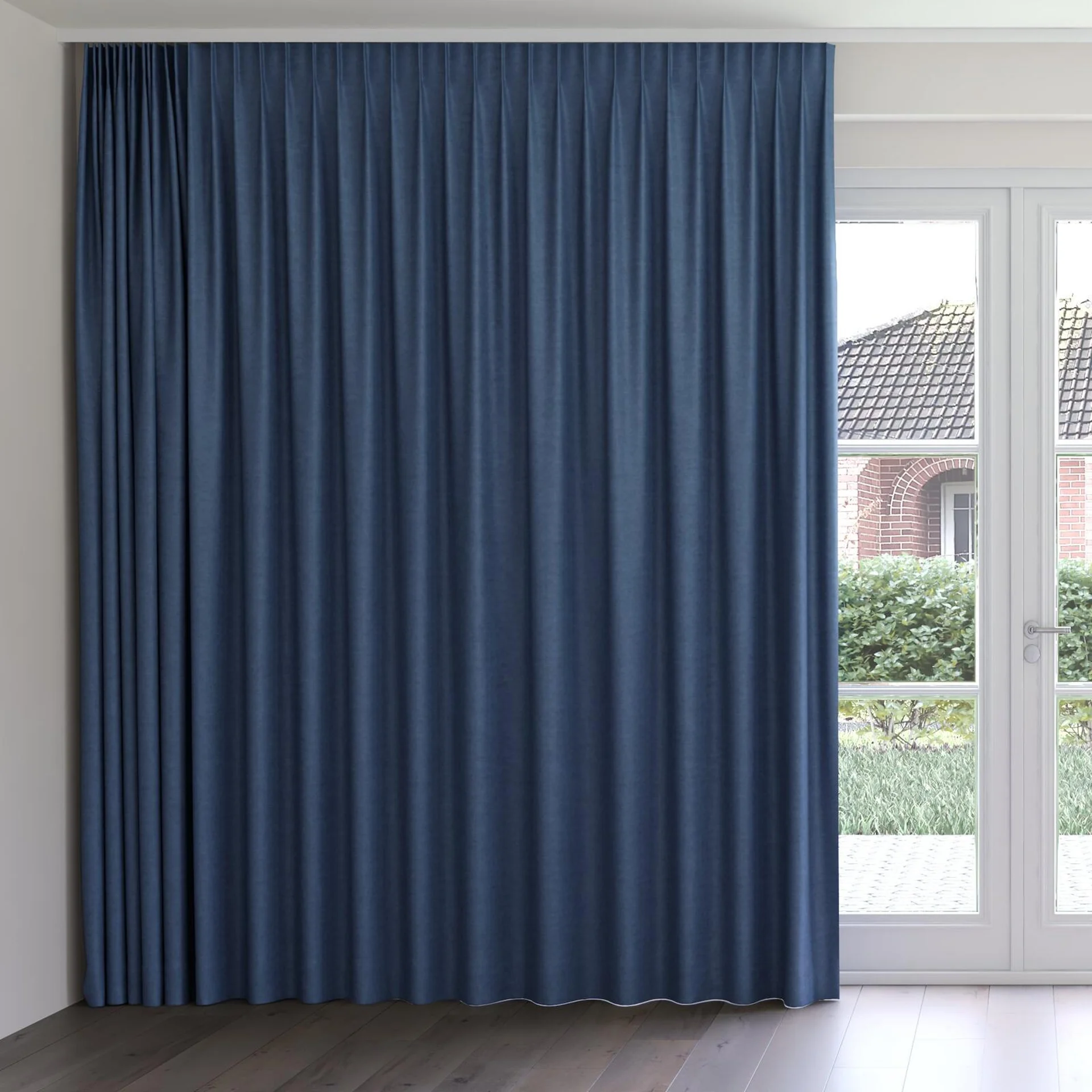 Front view of Colourwash Cadet, on curtain rail
