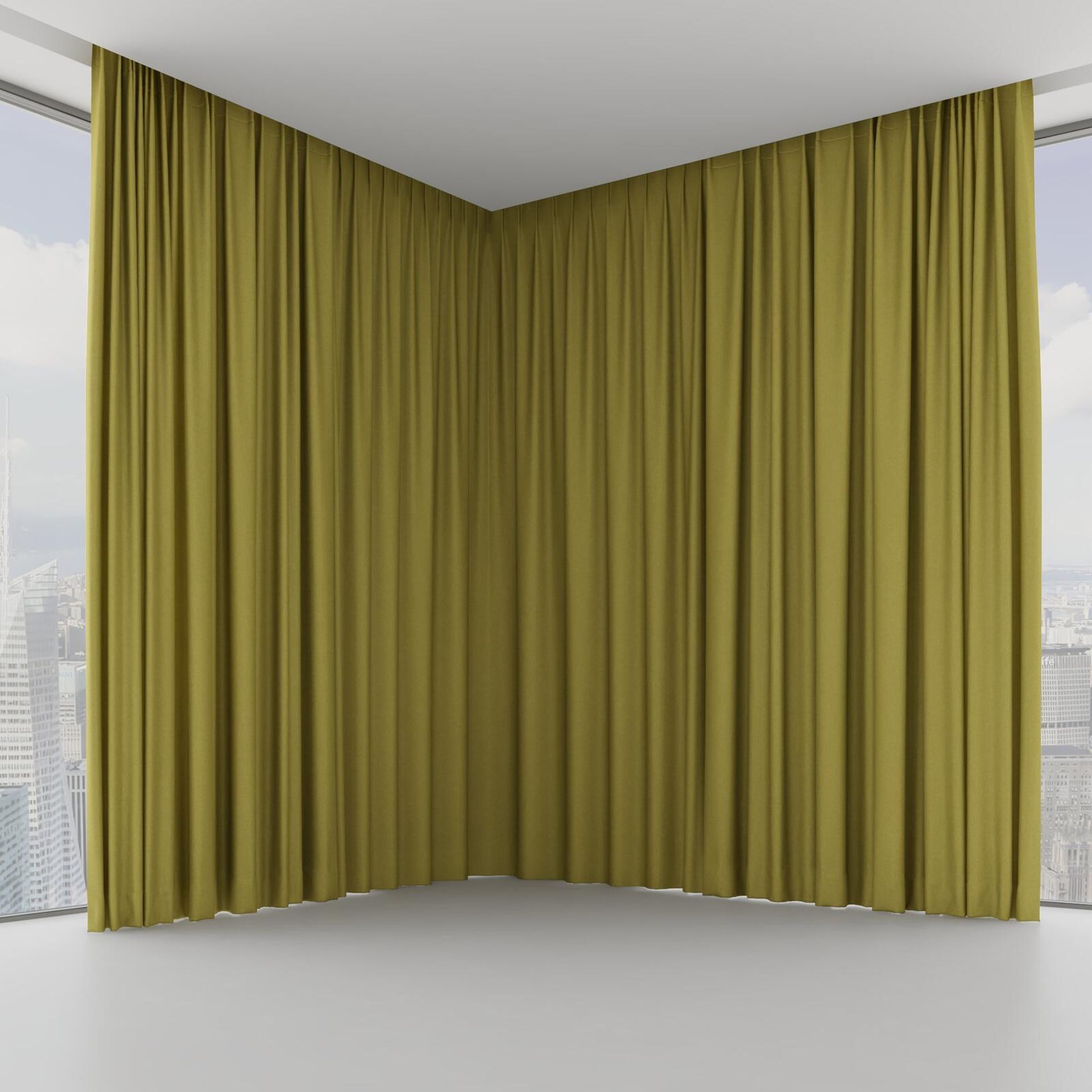 Front view of Woolly/Woolen Khaki, on hidden rail