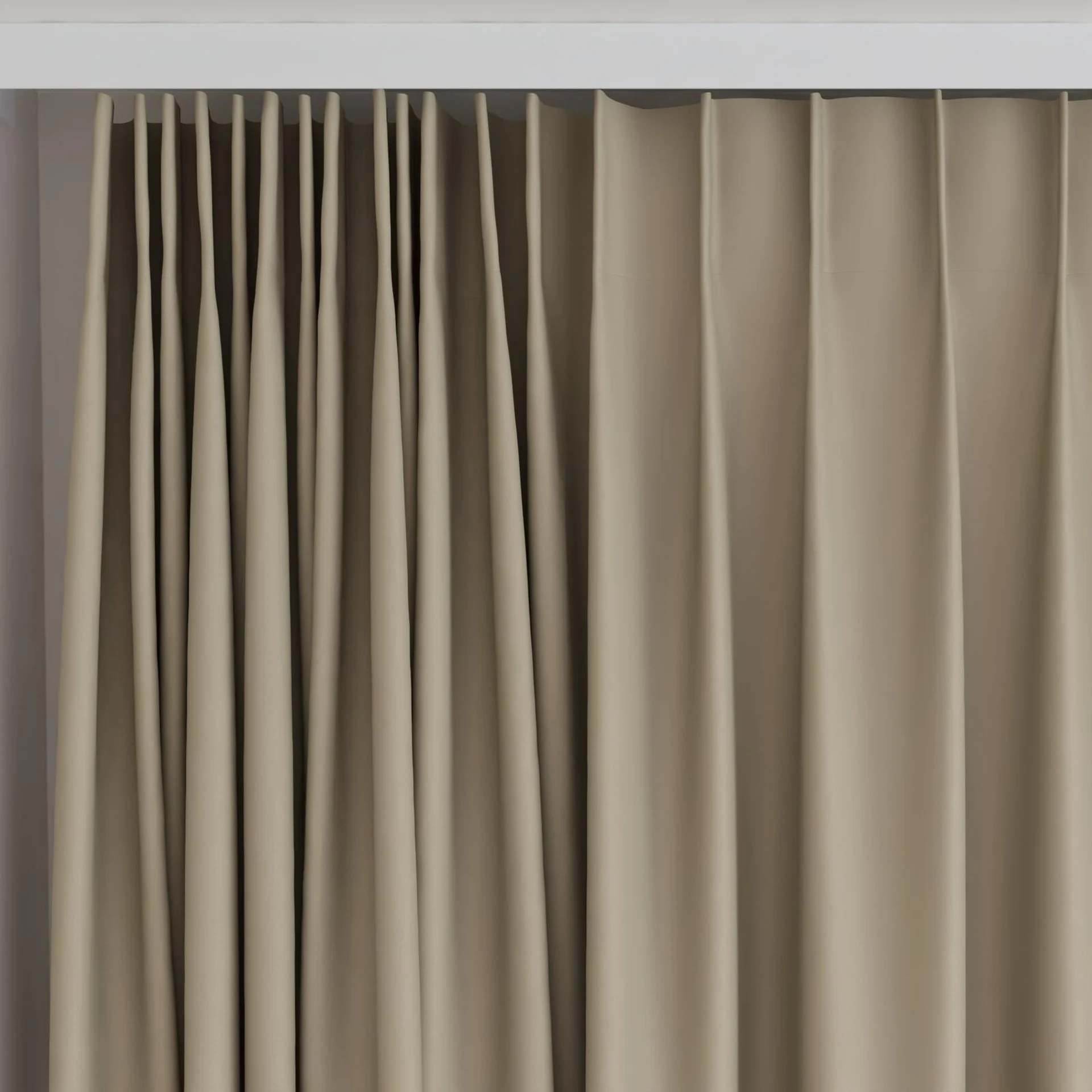 Top view of Ultra Dim Fresco, on curtain rail