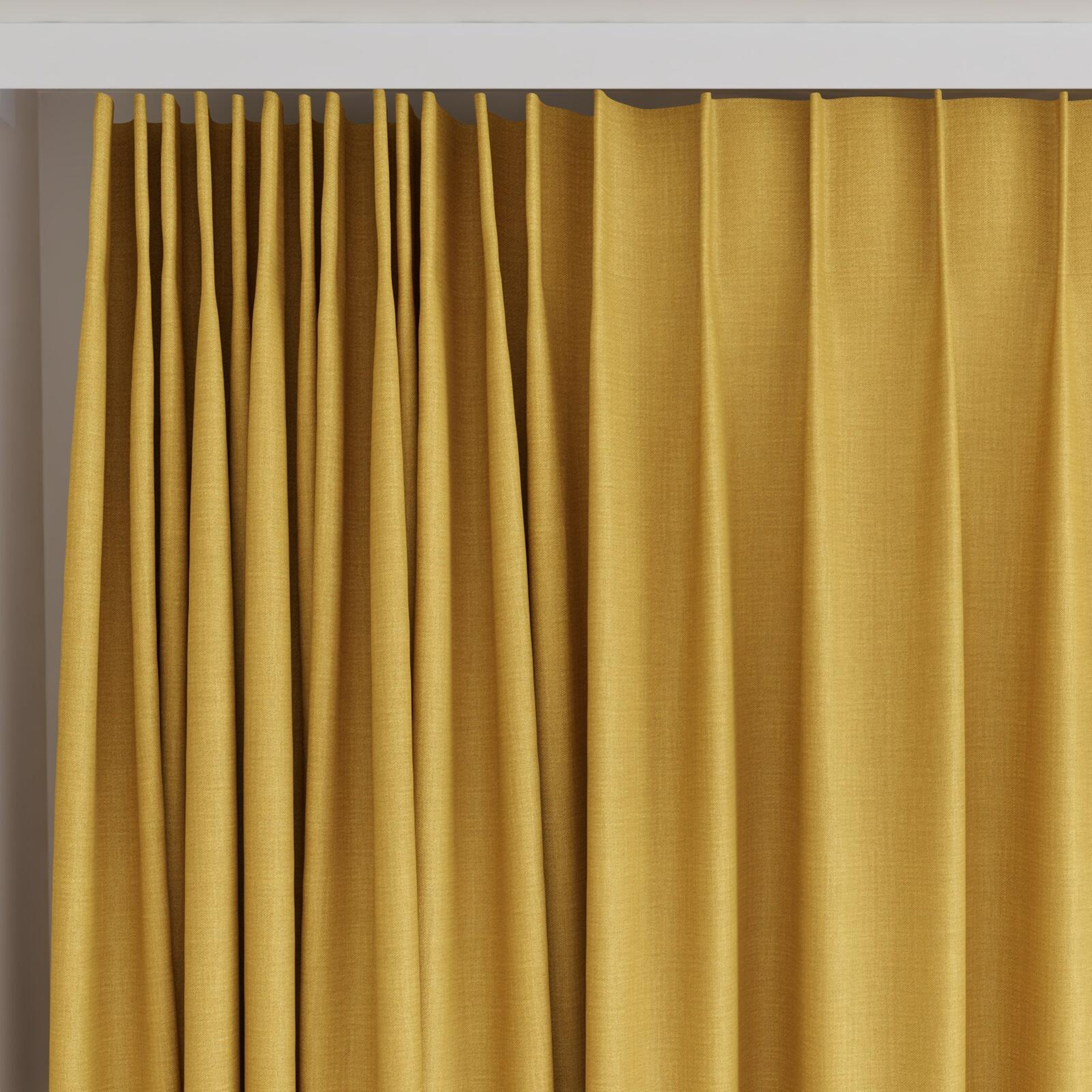 Top view of Loci Dim Out Gold, on curtain rail