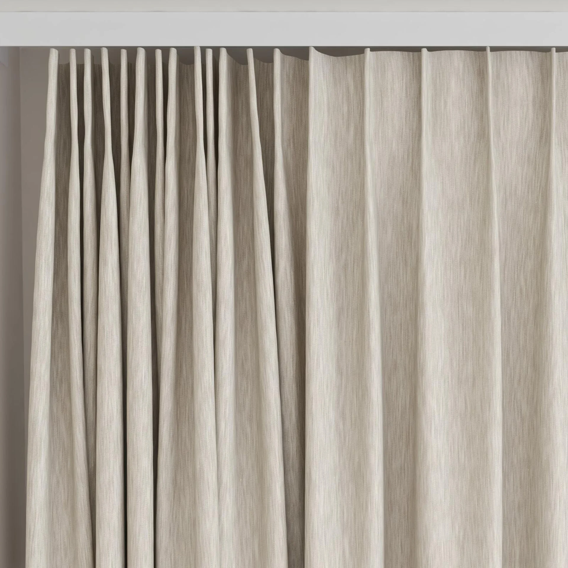 Top view of Tuxedo Sand, on curtain rail