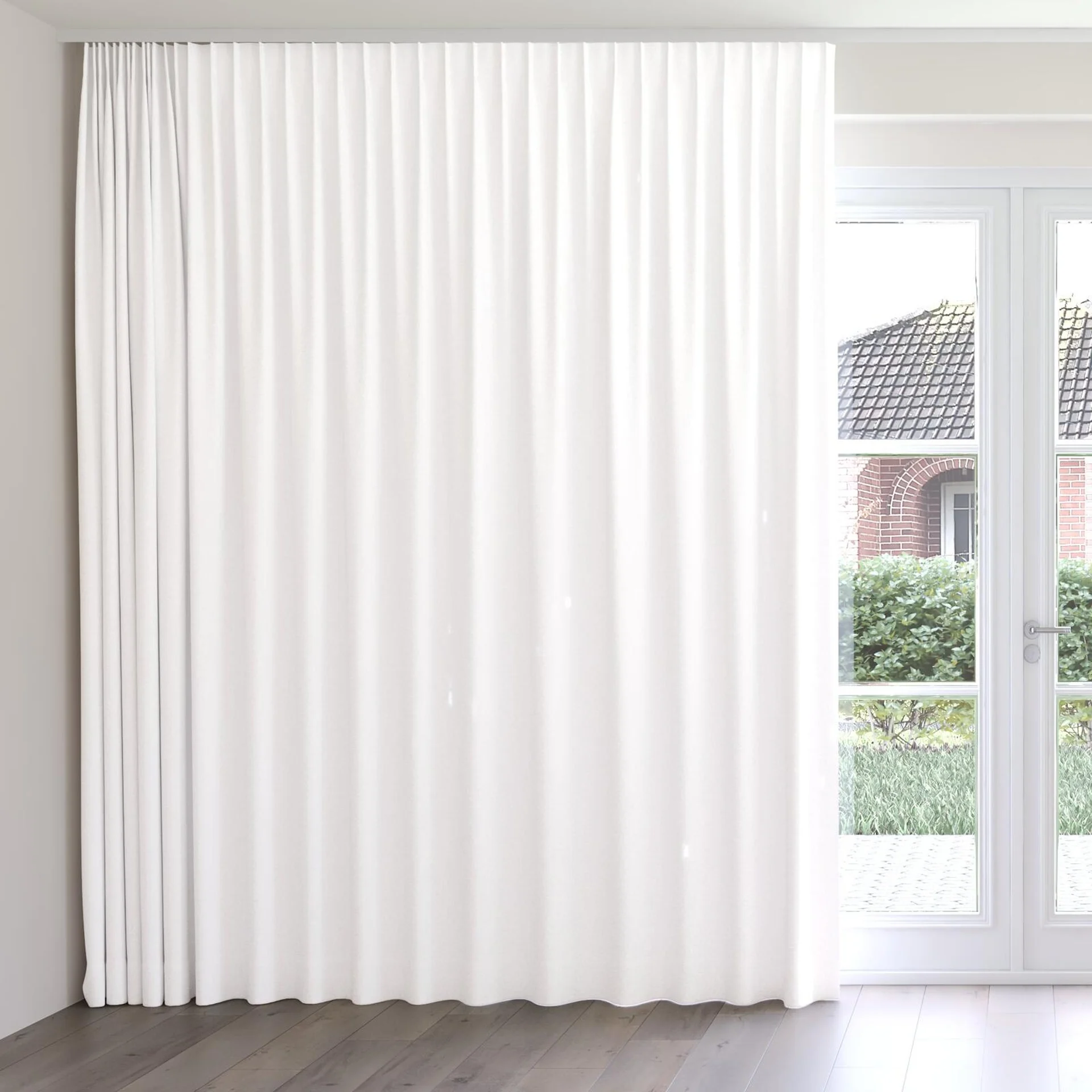 Front view of Artemis Marble, on curtain rail