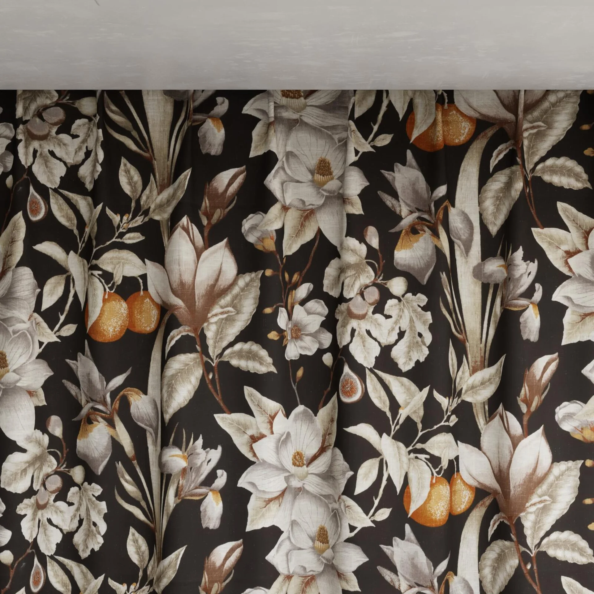 Top view of Botanist Sepia, pinch pleat