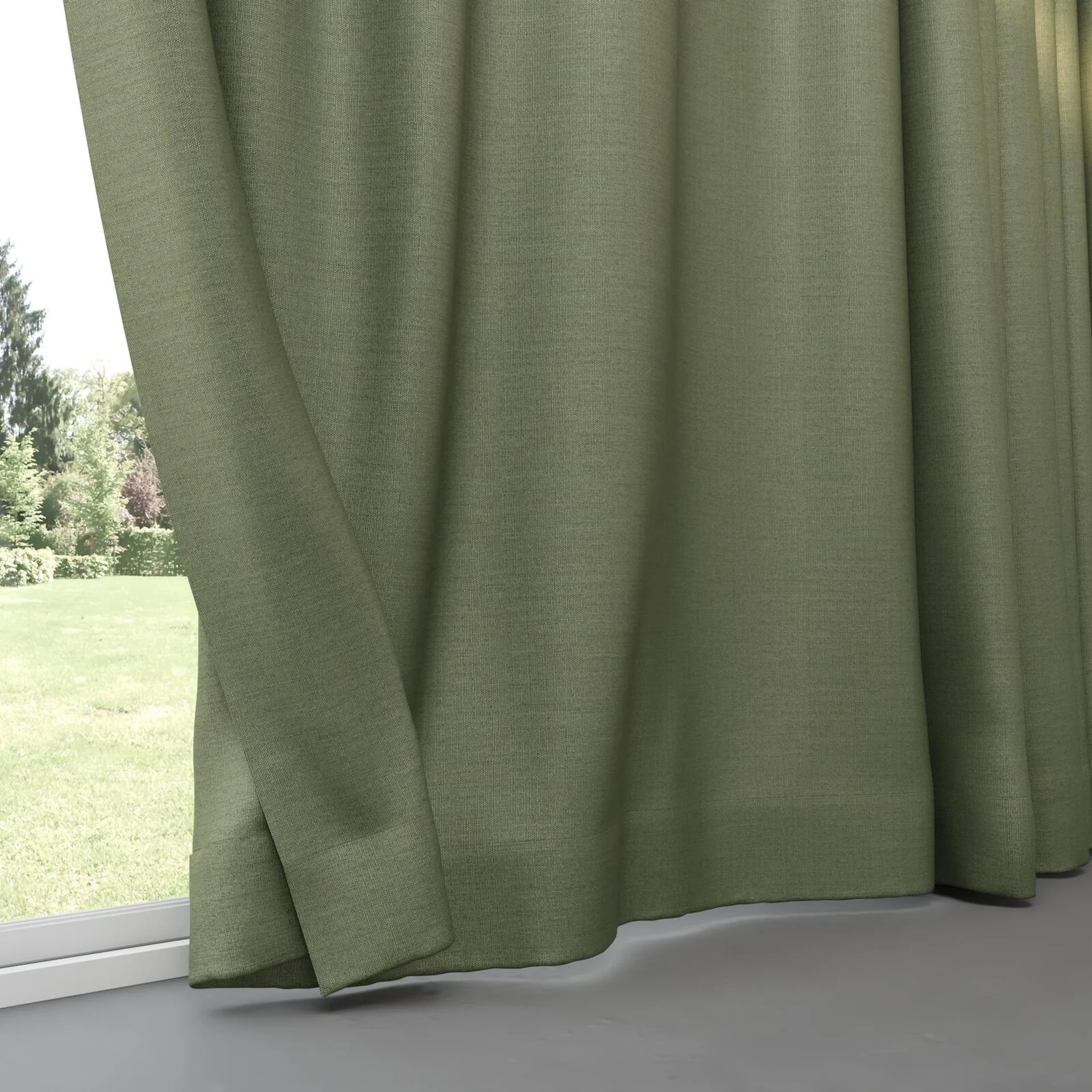 Bottom view of Linex Olive, pinch pleat