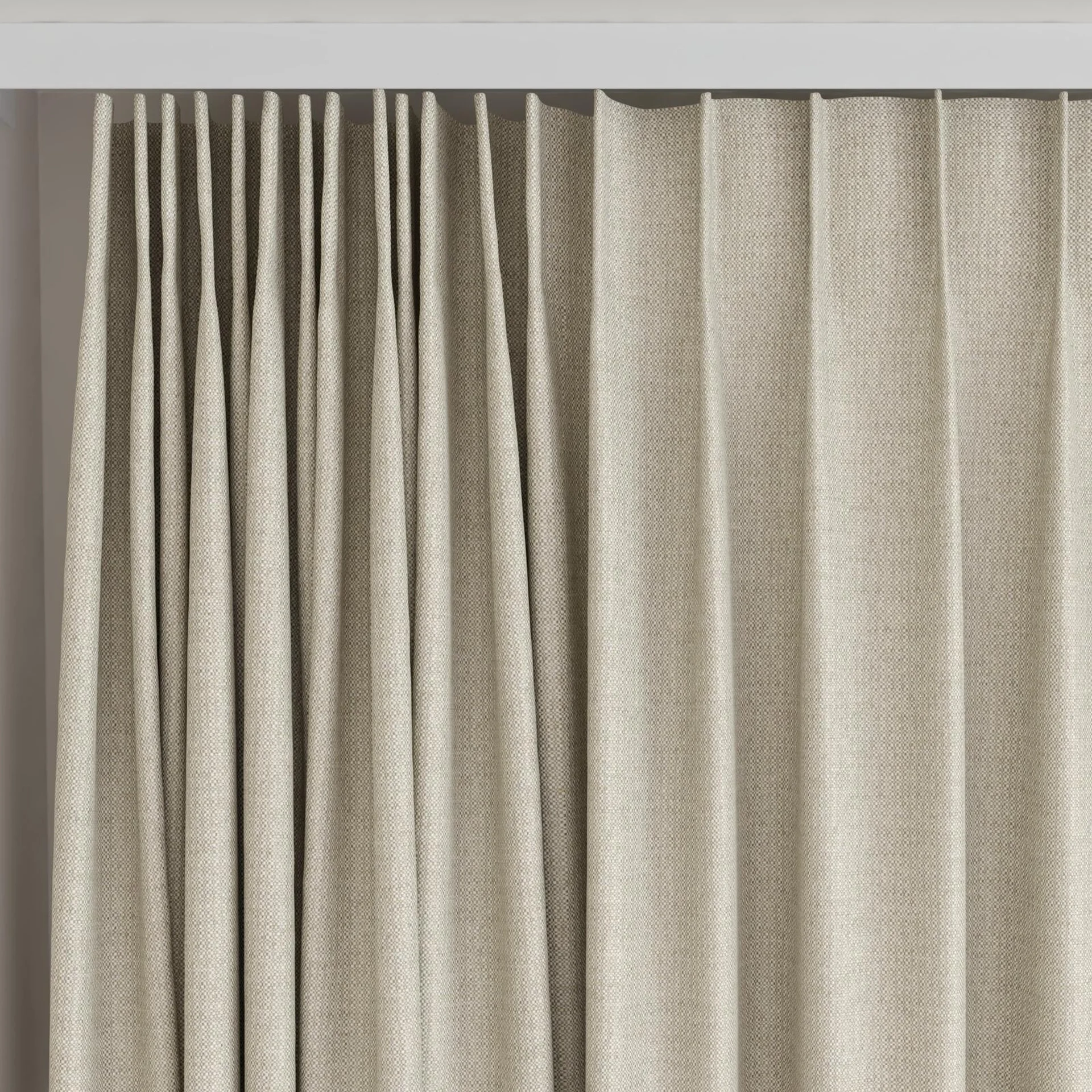 Top view of Bravo Buff, on curtain rail