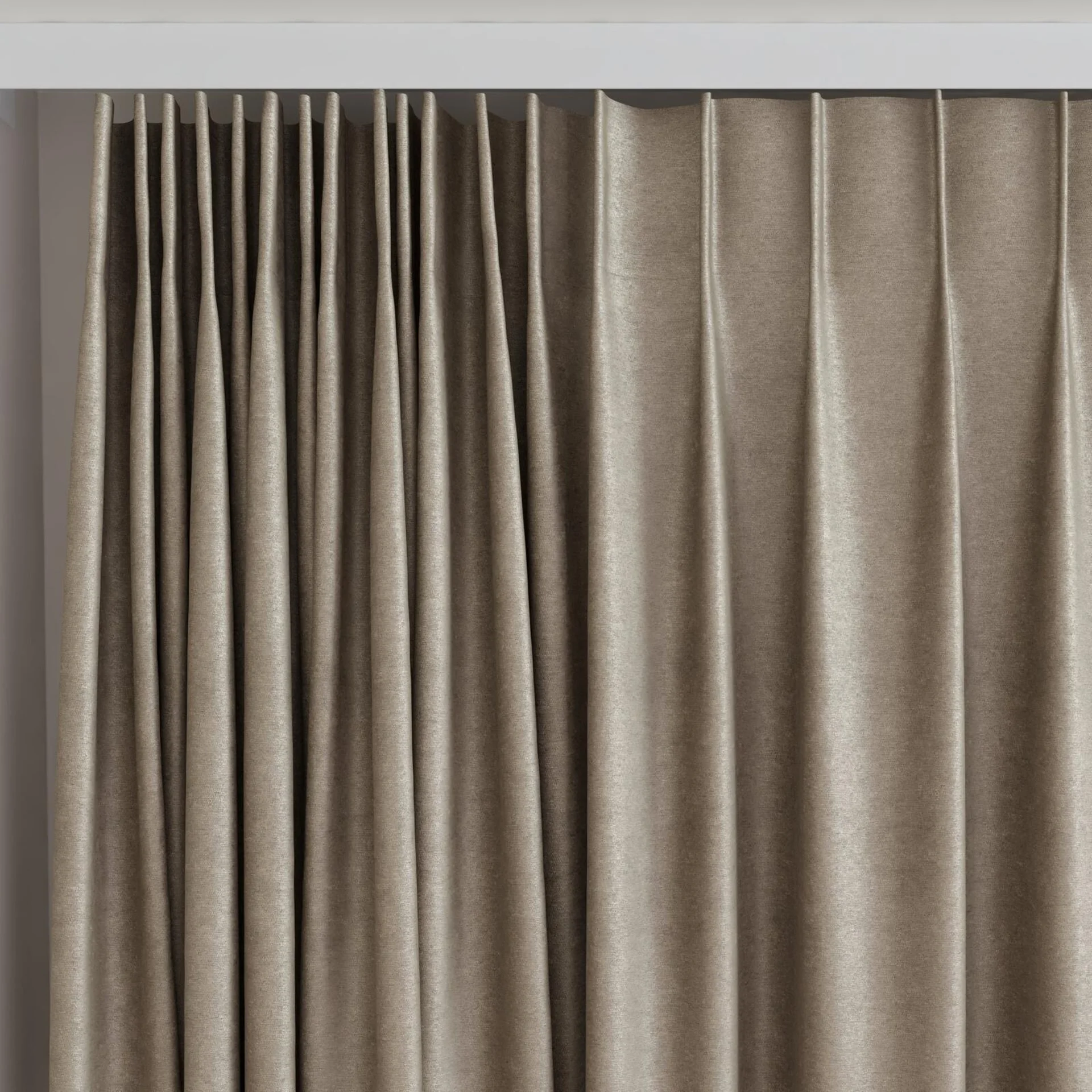 Top view of Baron Stucco, on curtain rail