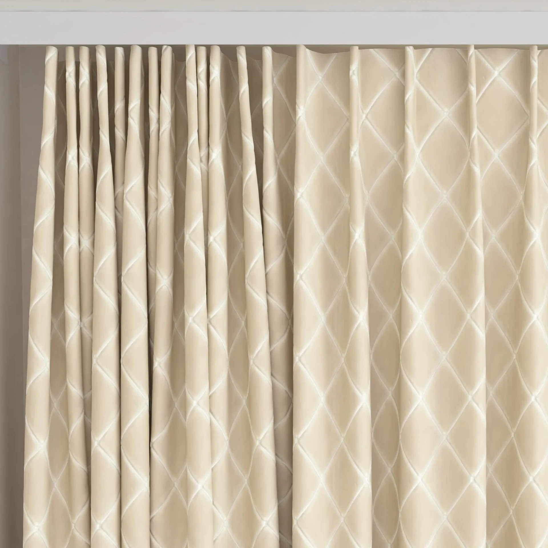 Top view of Pantheon Birch, on curtain rail