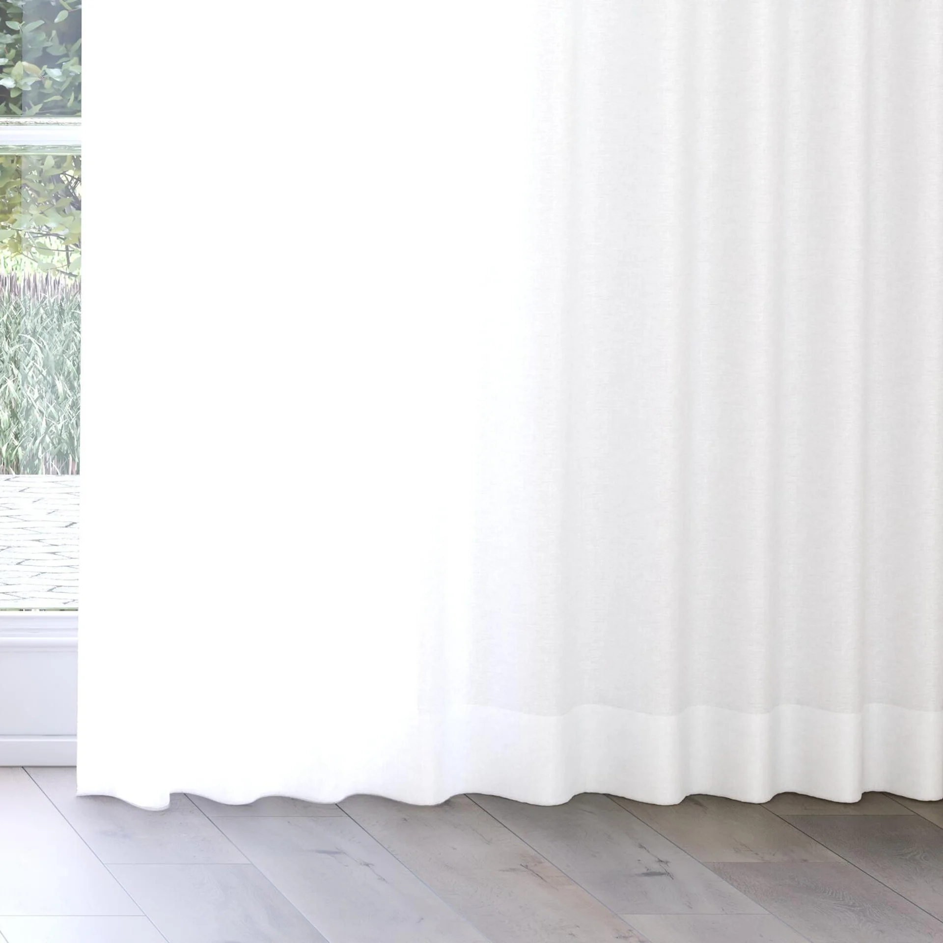 Bottom view of Arcadia Swan, on curtain rail