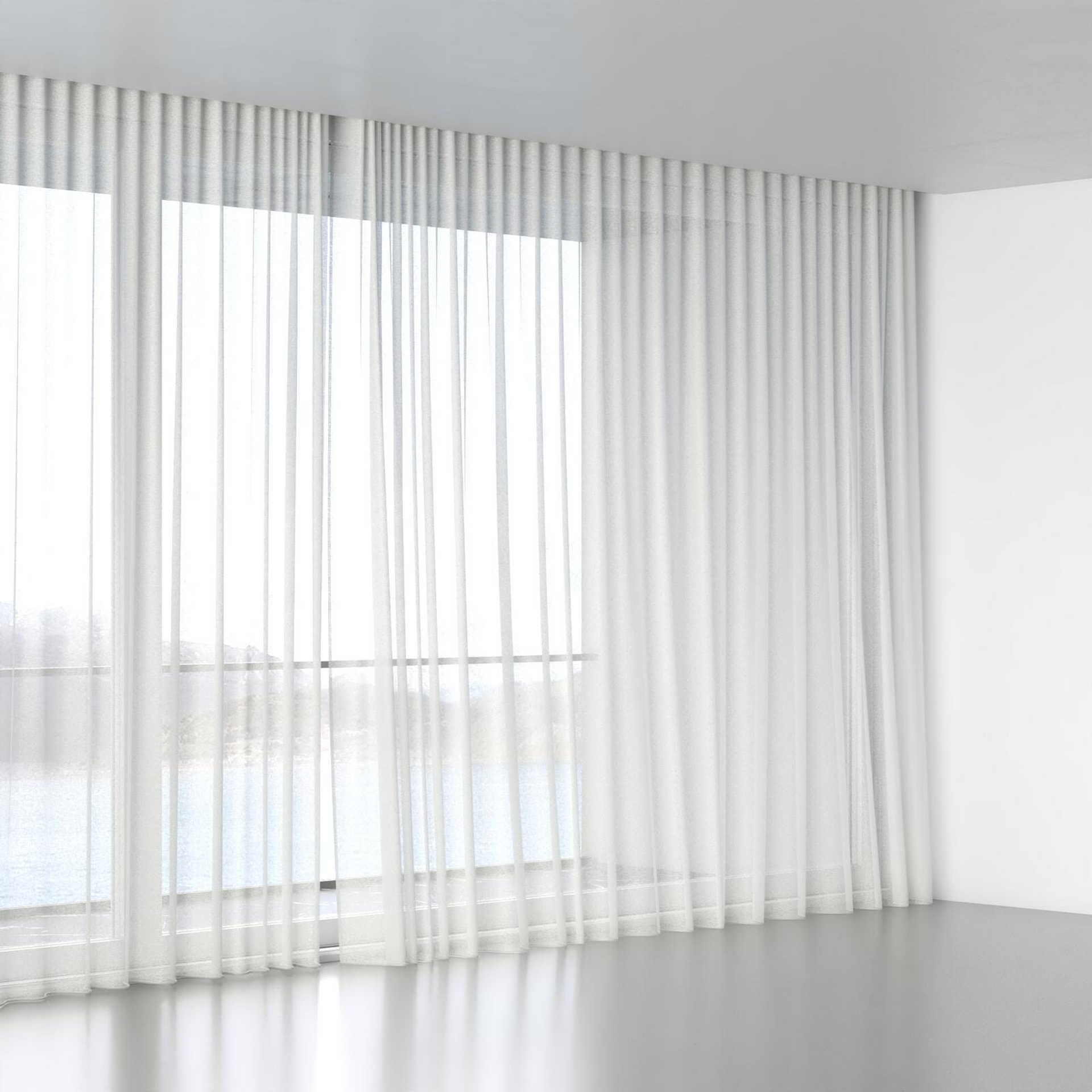 Full view of Lumiere Oyster, wave pleat