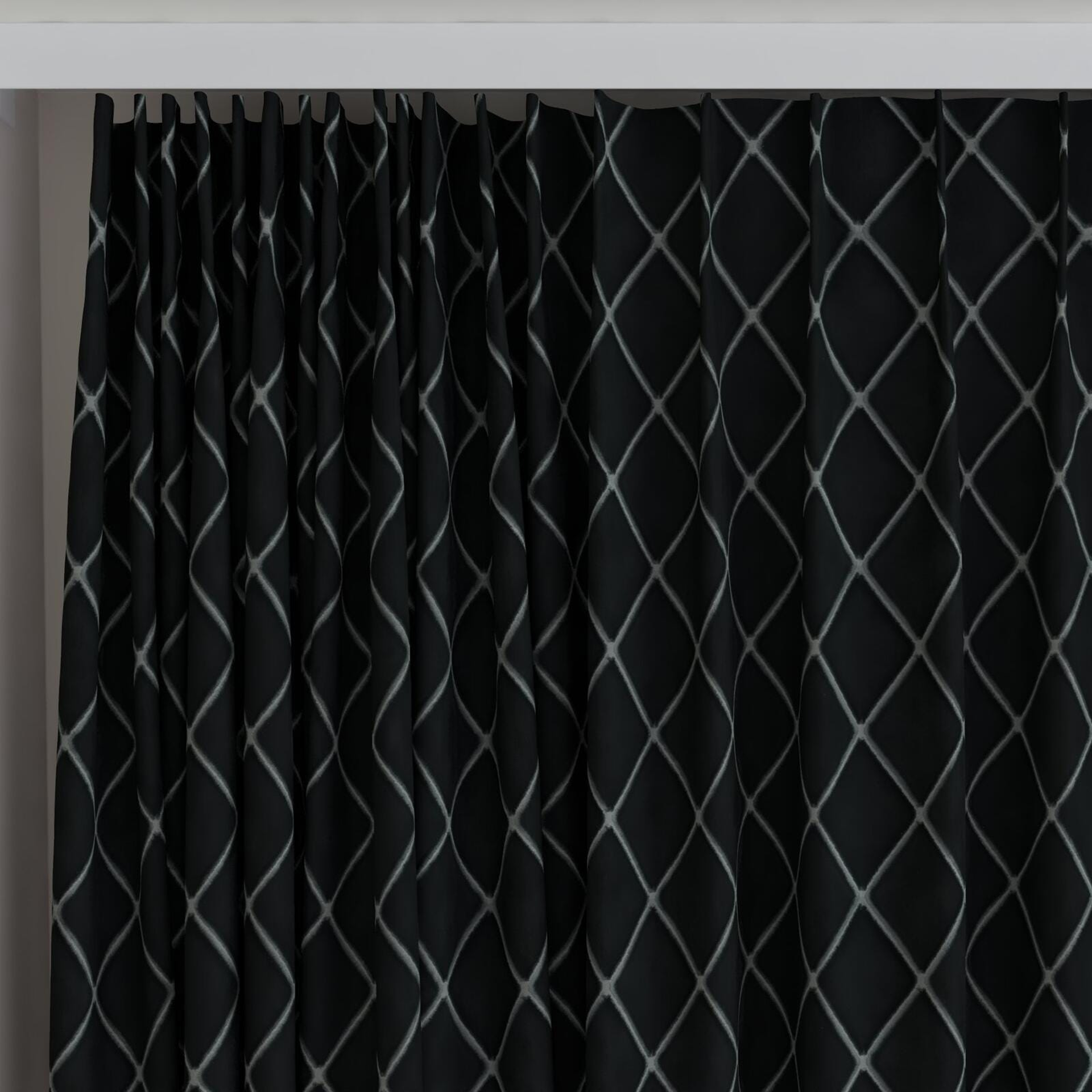 Top view of Pantheon Graphite, on curtain rail
