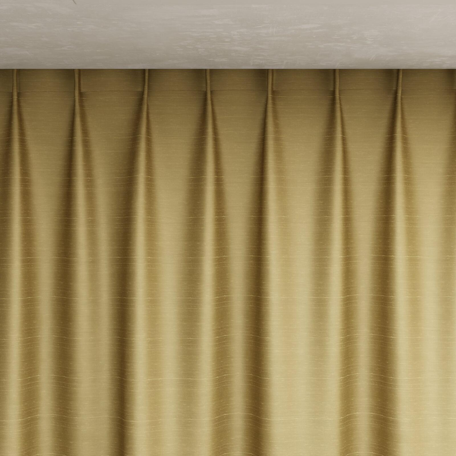 Top view of Silky Tinsel, pinch pleat