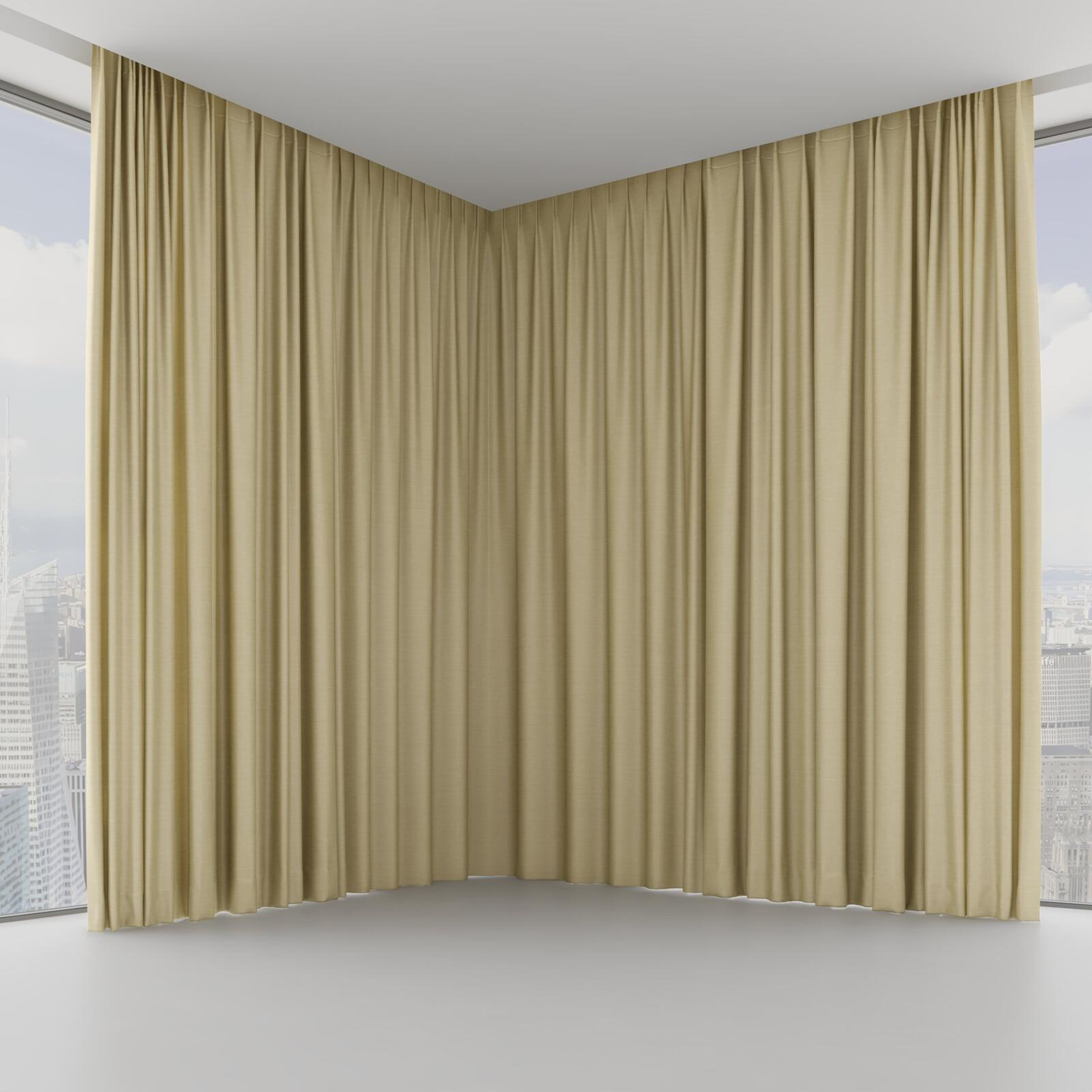 Front view of Silky Bamboo, on hidden rail
