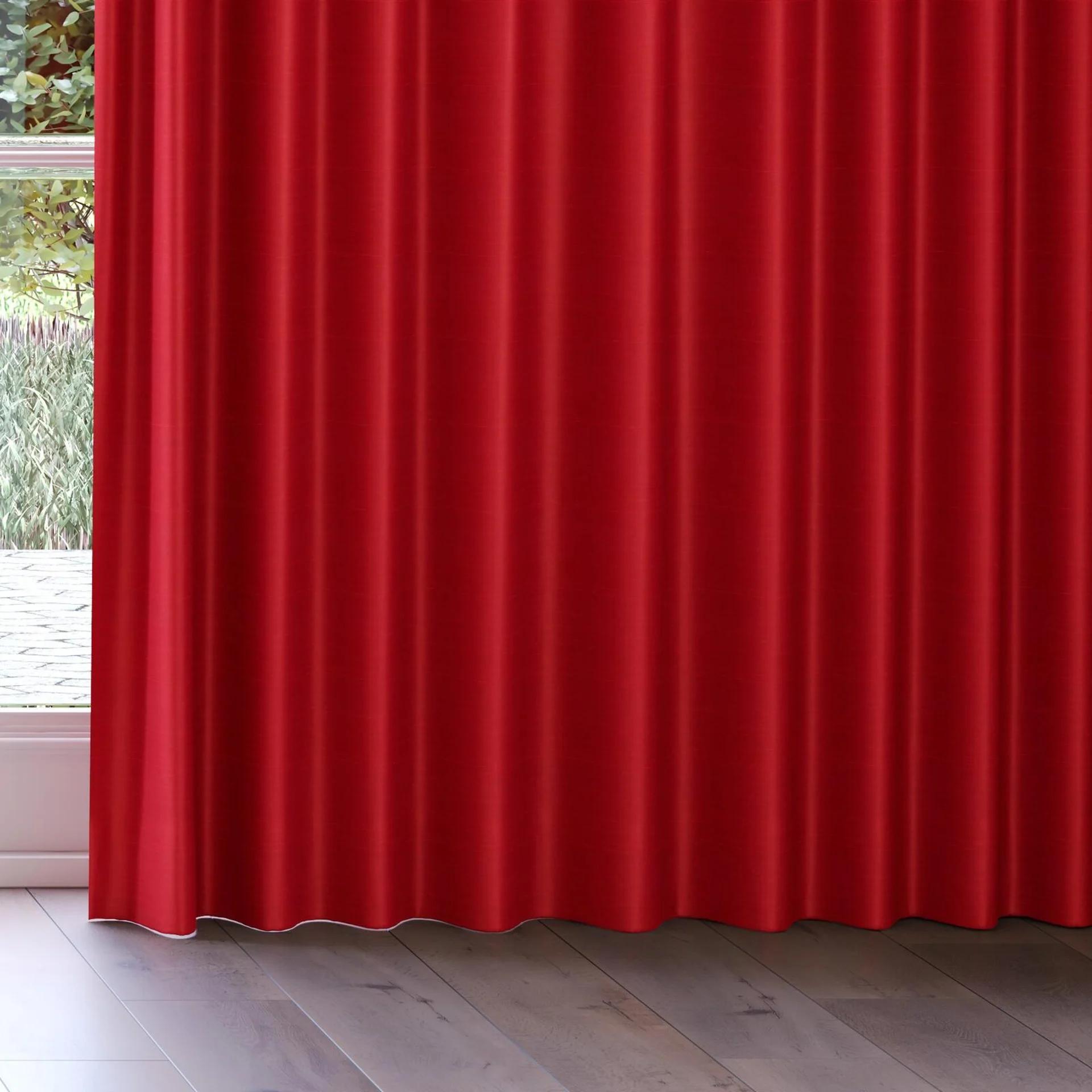 Bottom view of Silky Poppy, on curtain rail